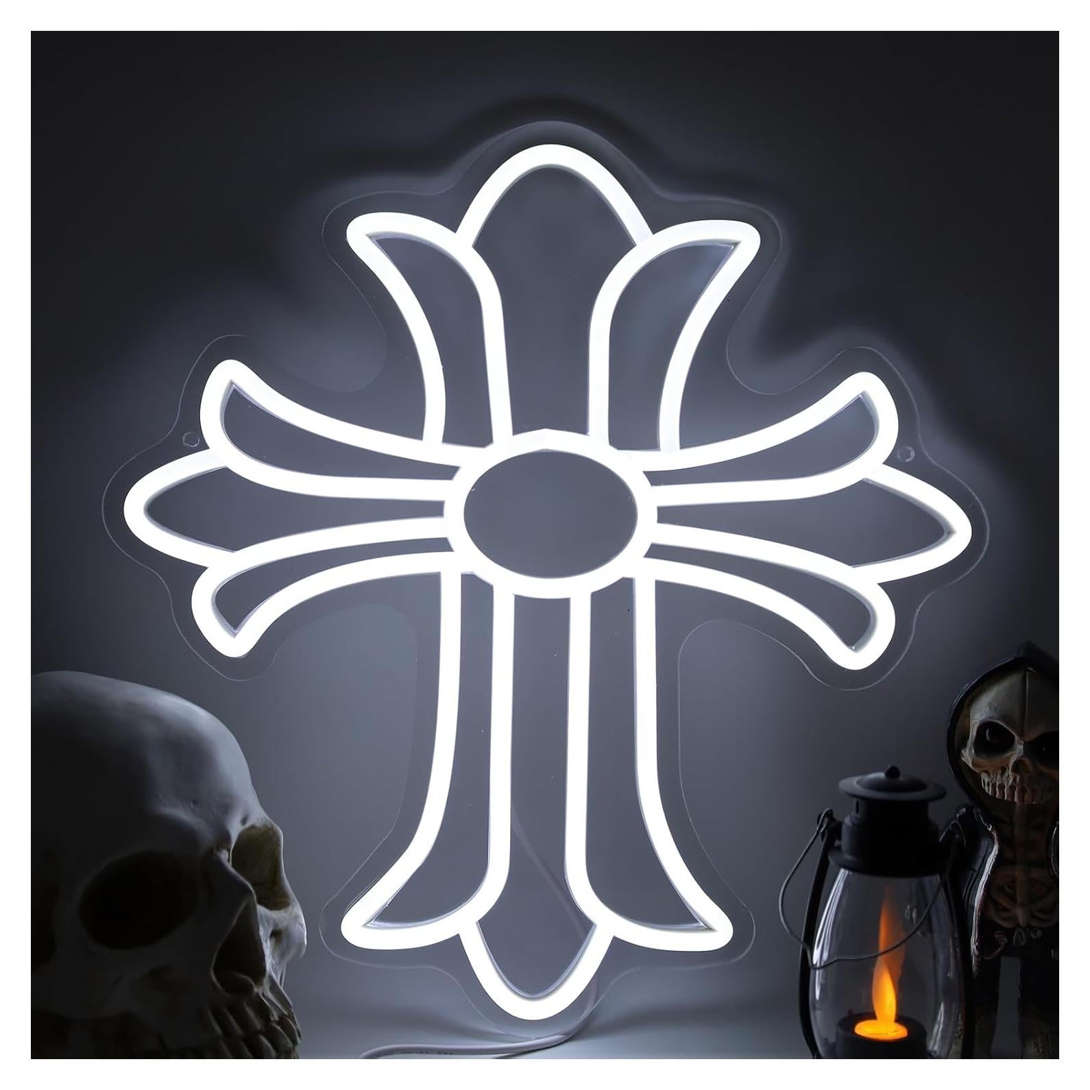 Cartel Neón LED Cruz Jesalah 34x35 cm Luz Decorativa