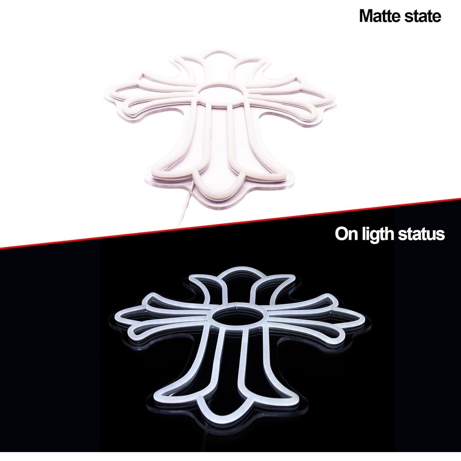 Cartel Neón LED Cruz Jesalah 34x35 cm Luz Decorativa