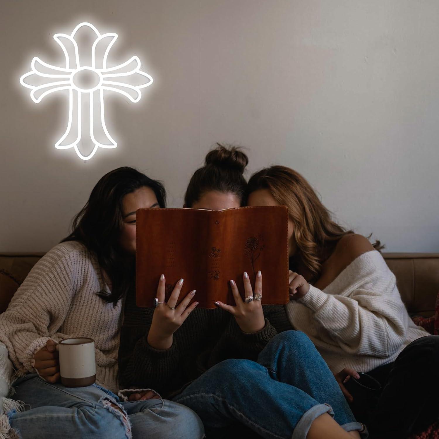 Cartel Neón LED Cruz Jesalah 34x35 cm Luz Decorativa