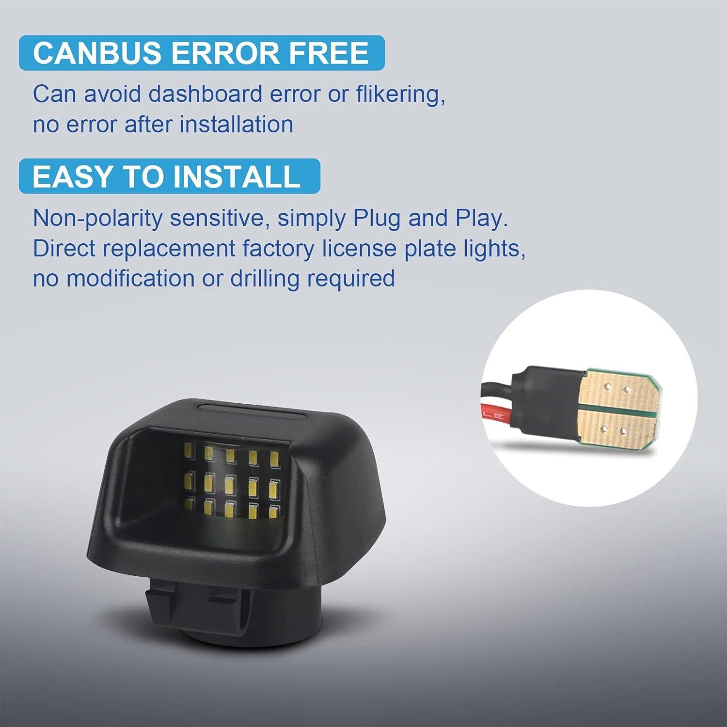 Luces de Matrícula LED MbuyDIY 6000K para Nissan y Suzuki - Paquete de 2