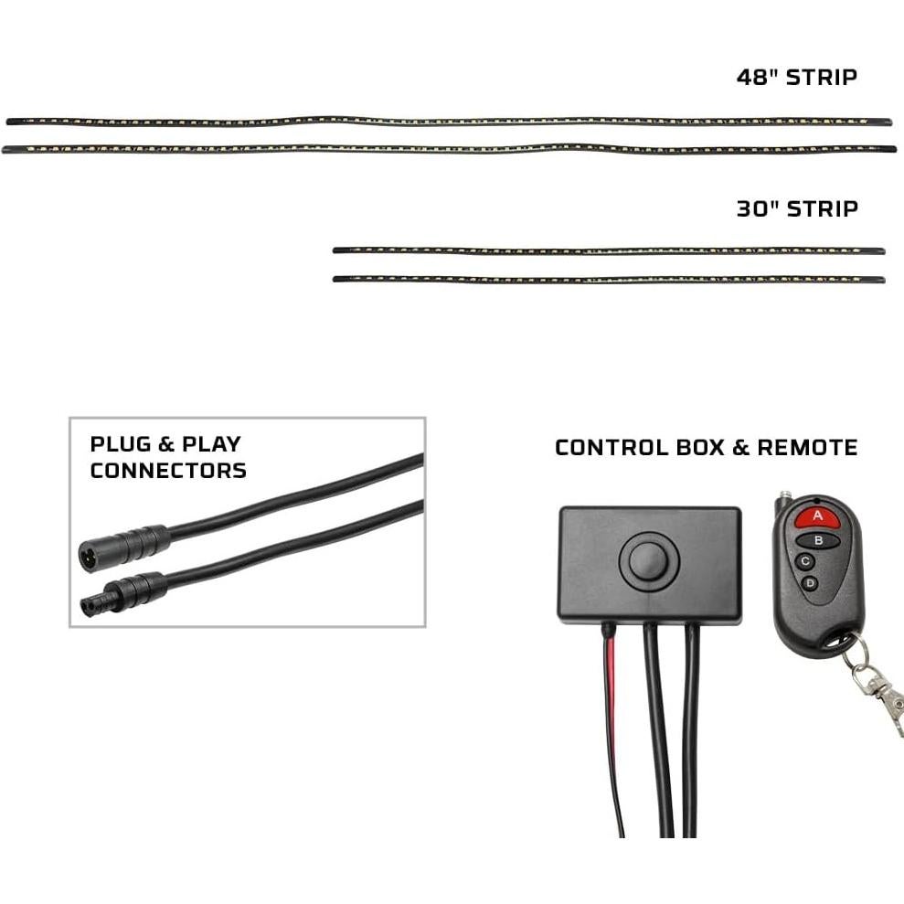 Kit de Iluminación LED Bajo Carro LEDGlow Naranja 4 Piezas