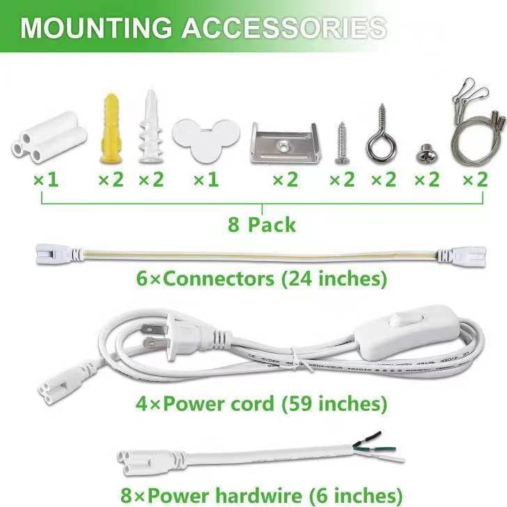 8 Pack Luz LED T8 4FT Skymoatled 50W 7500LM 6000K