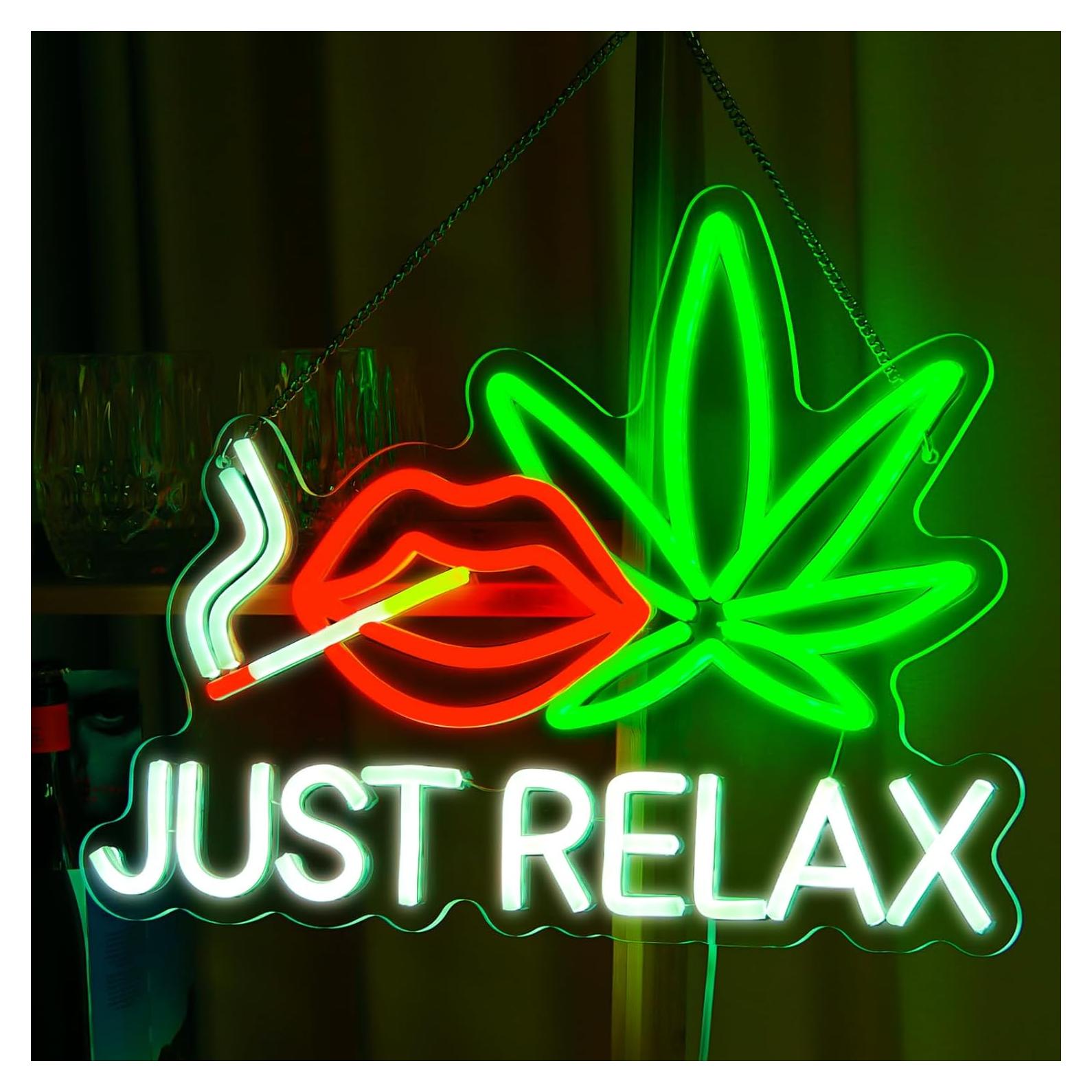 Cartel de Neón LED Solo Relájate 30.5x40.6 cm OFCPULSE