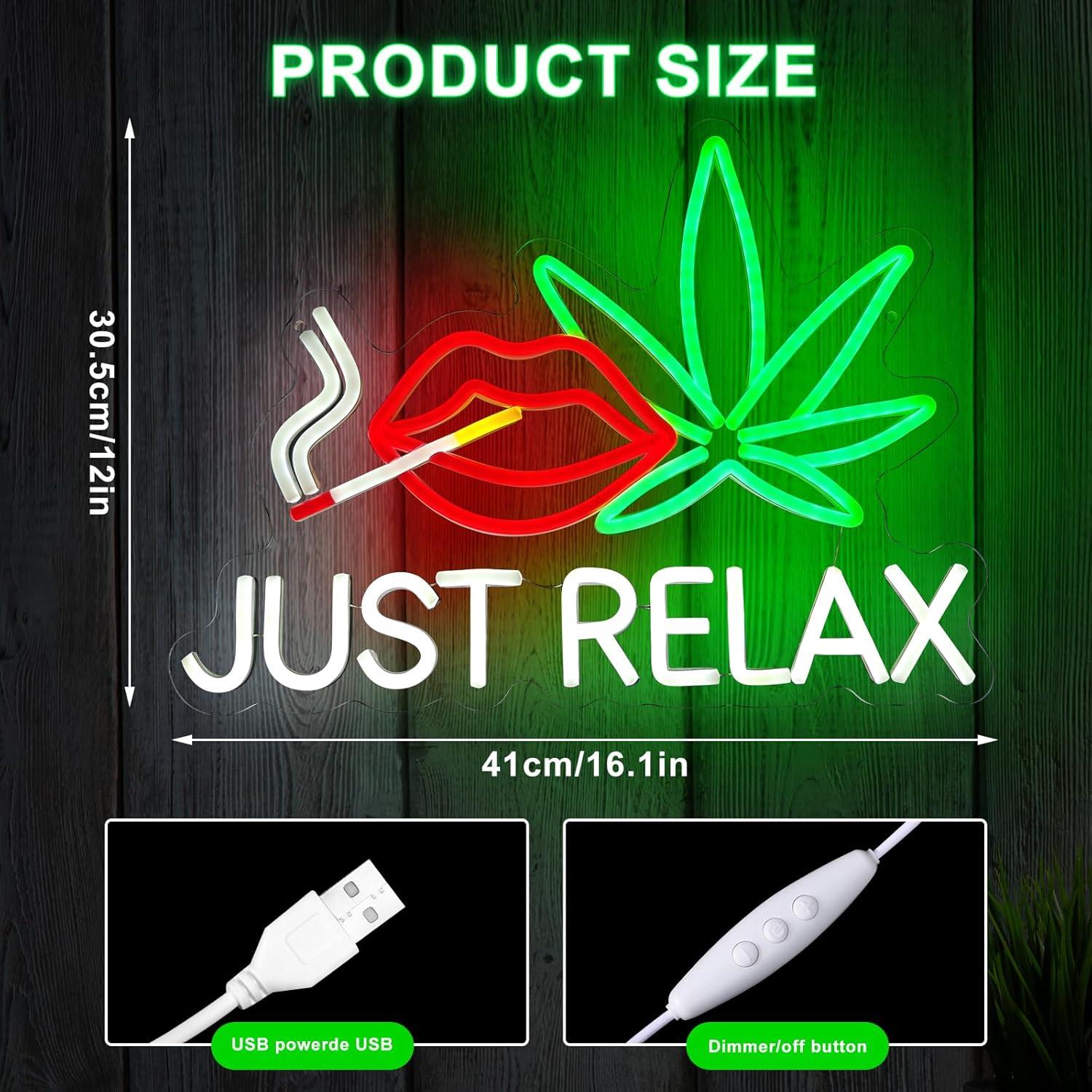 Cartel de Neón LED Solo Relájate 30.5x40.6 cm OFCPULSE