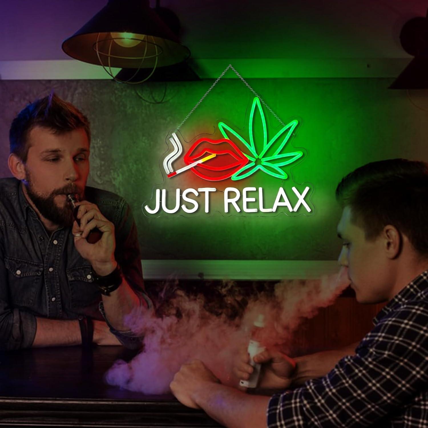 Cartel de Neón LED Solo Relájate 30.5x40.6 cm OFCPULSE