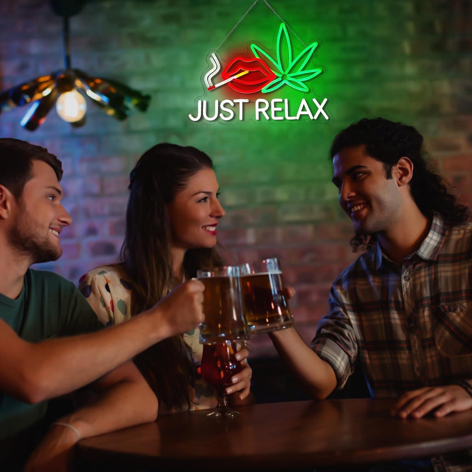 Cartel de Neón LED Solo Relájate 30.5x40.6 cm OFCPULSE