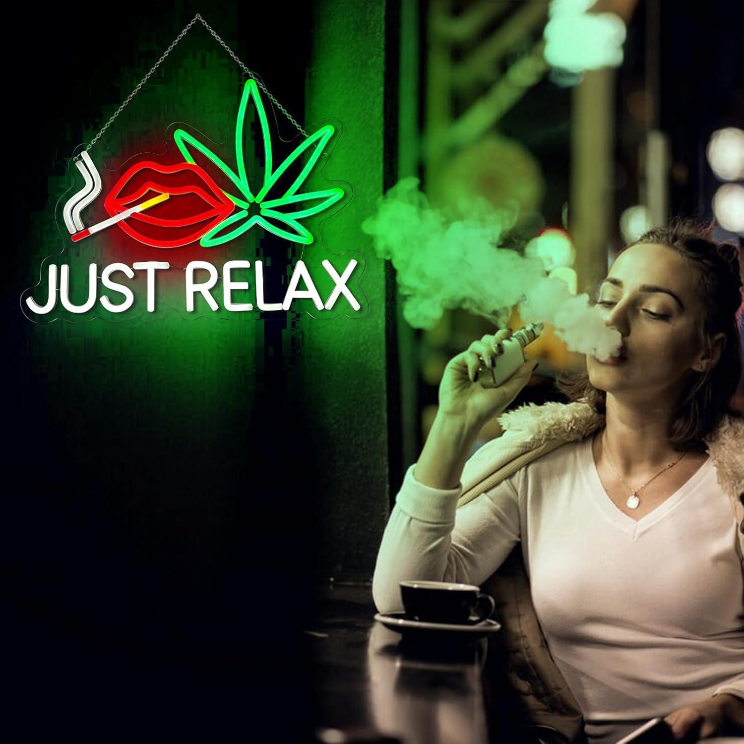 Cartel de Neón LED Solo Relájate 30.5x40.6 cm OFCPULSE