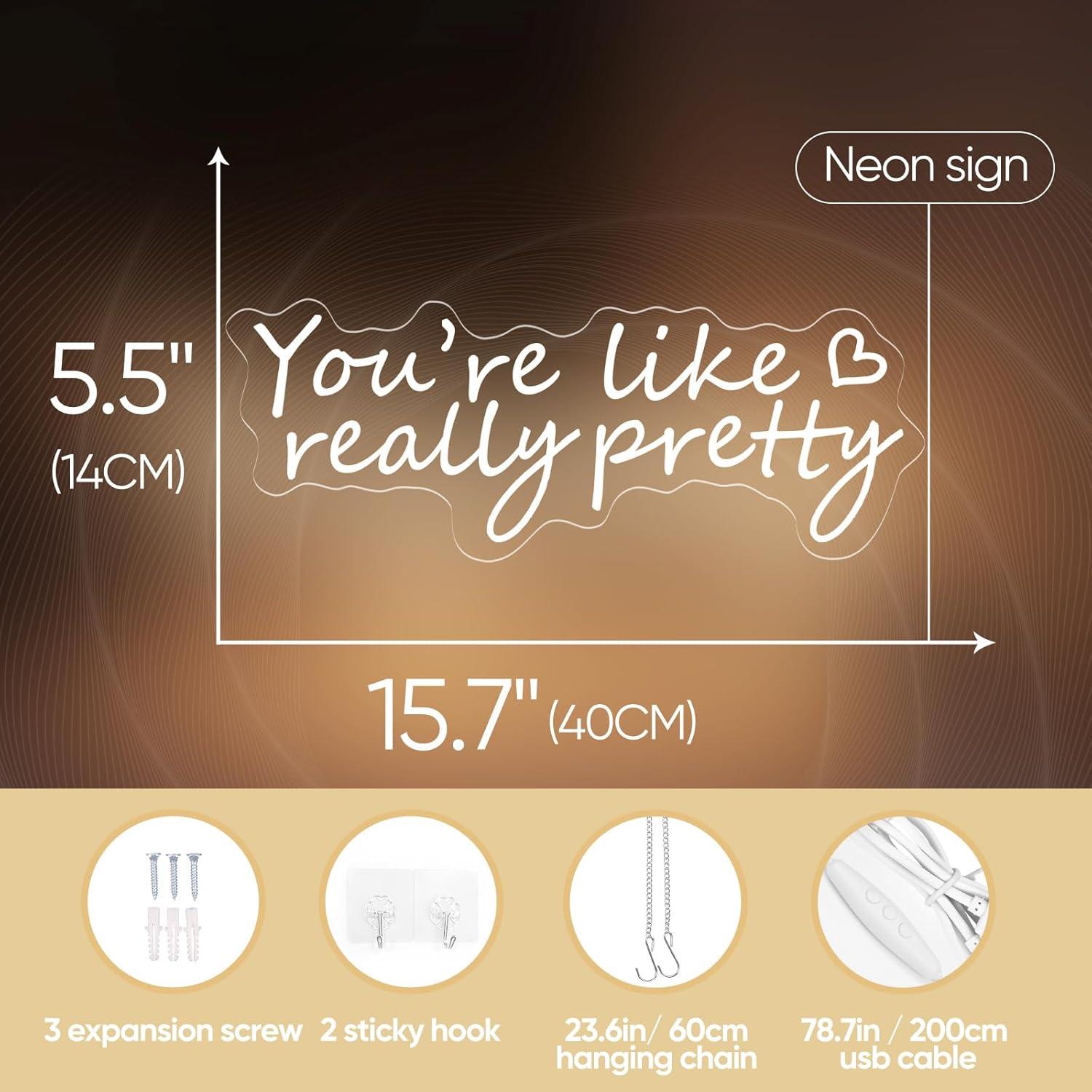 Letrero de Neón LED Eres Como Realmente Bonita 39.88x13.97cm