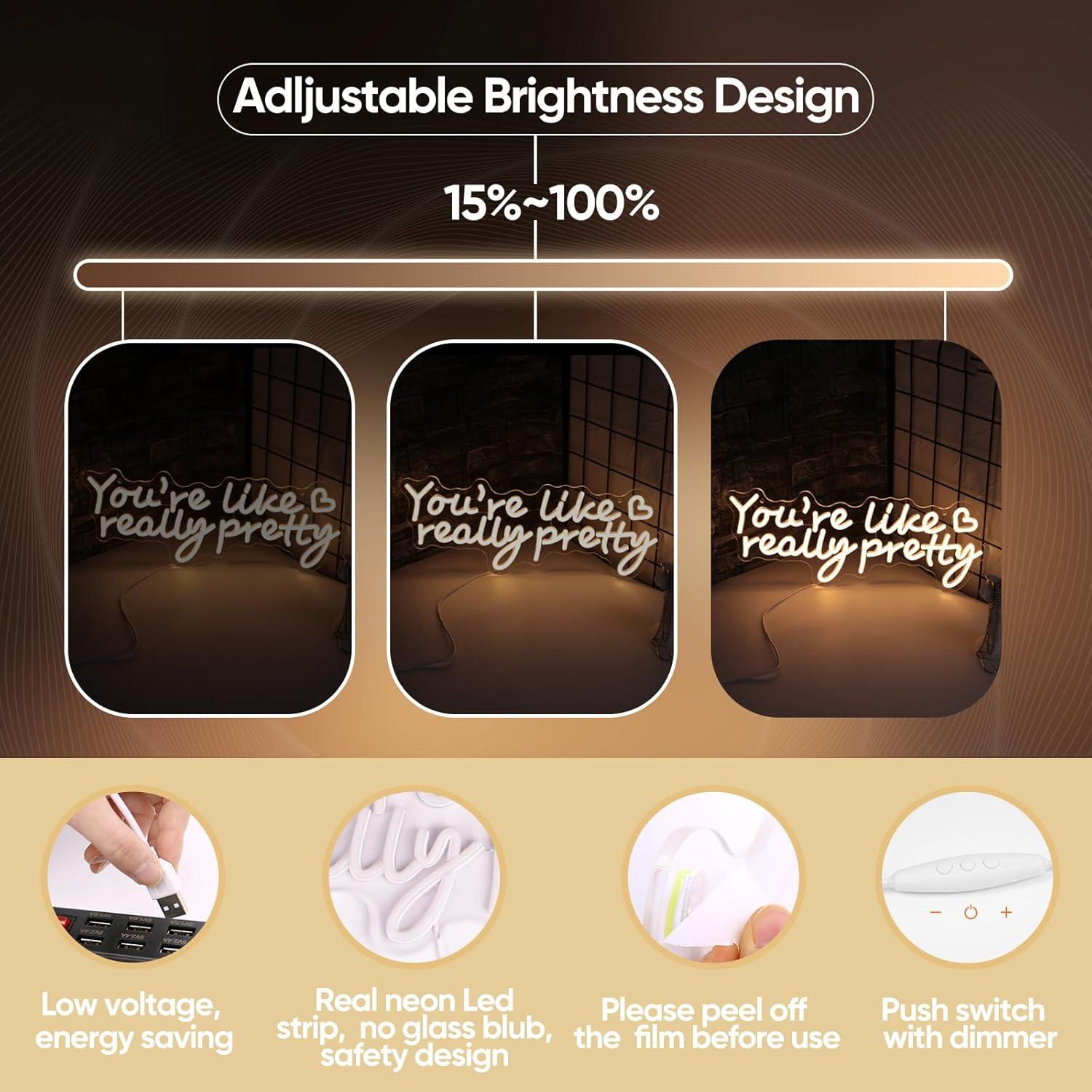 Letrero de Neón LED Eres Como Realmente Bonita 39.88x13.97cm