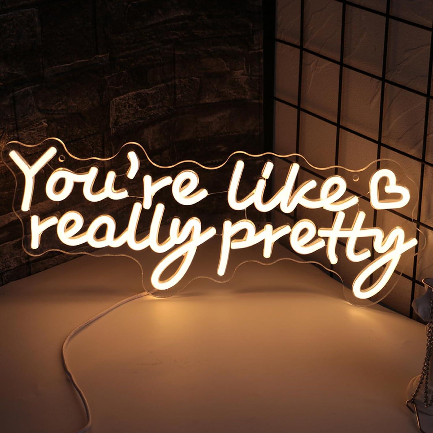 Letrero de Neón LED Eres Como Realmente Bonita 39.88x13.97cm