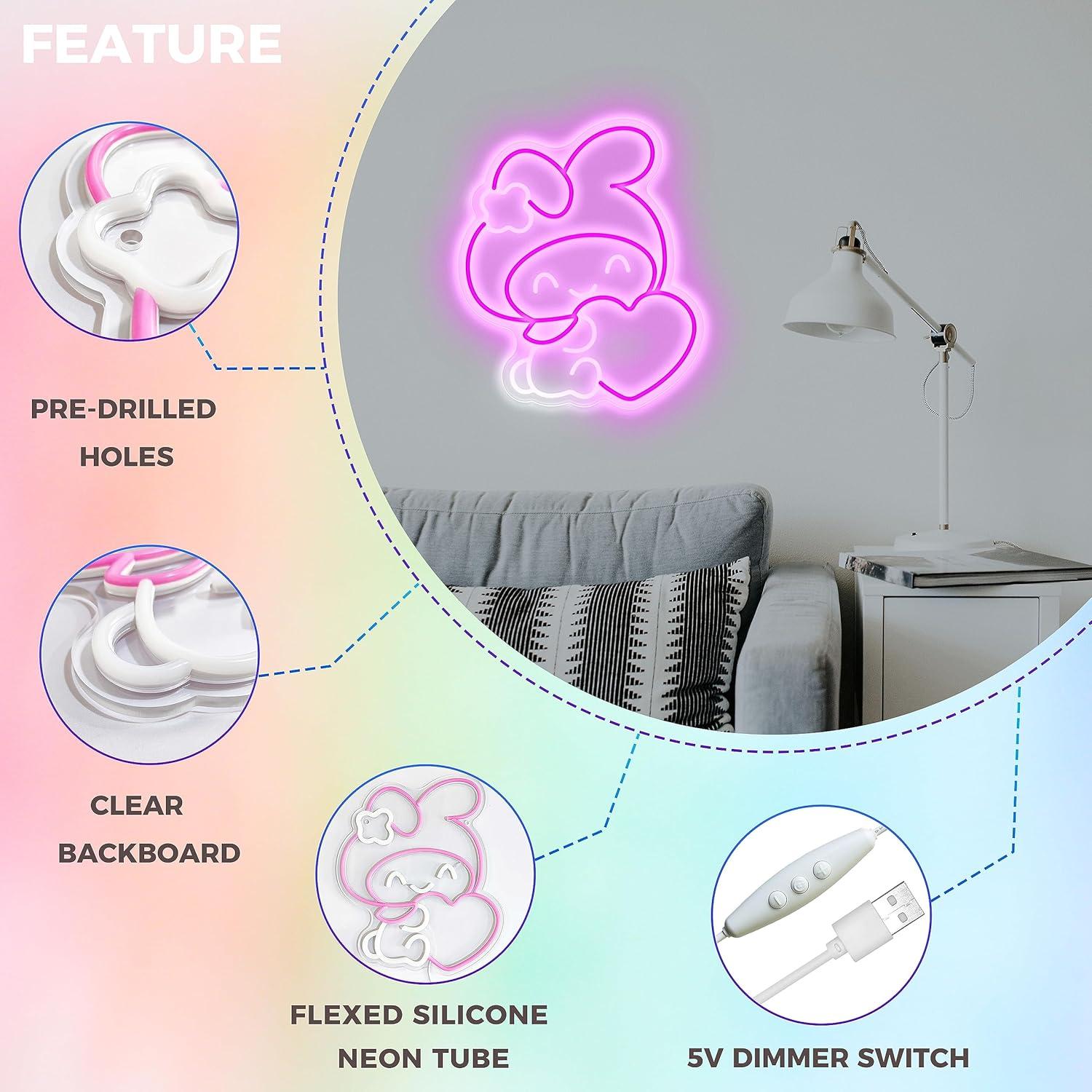 Luz de Neón LED JOSEBRU Melody 29.6x35 cm Decoración Anime