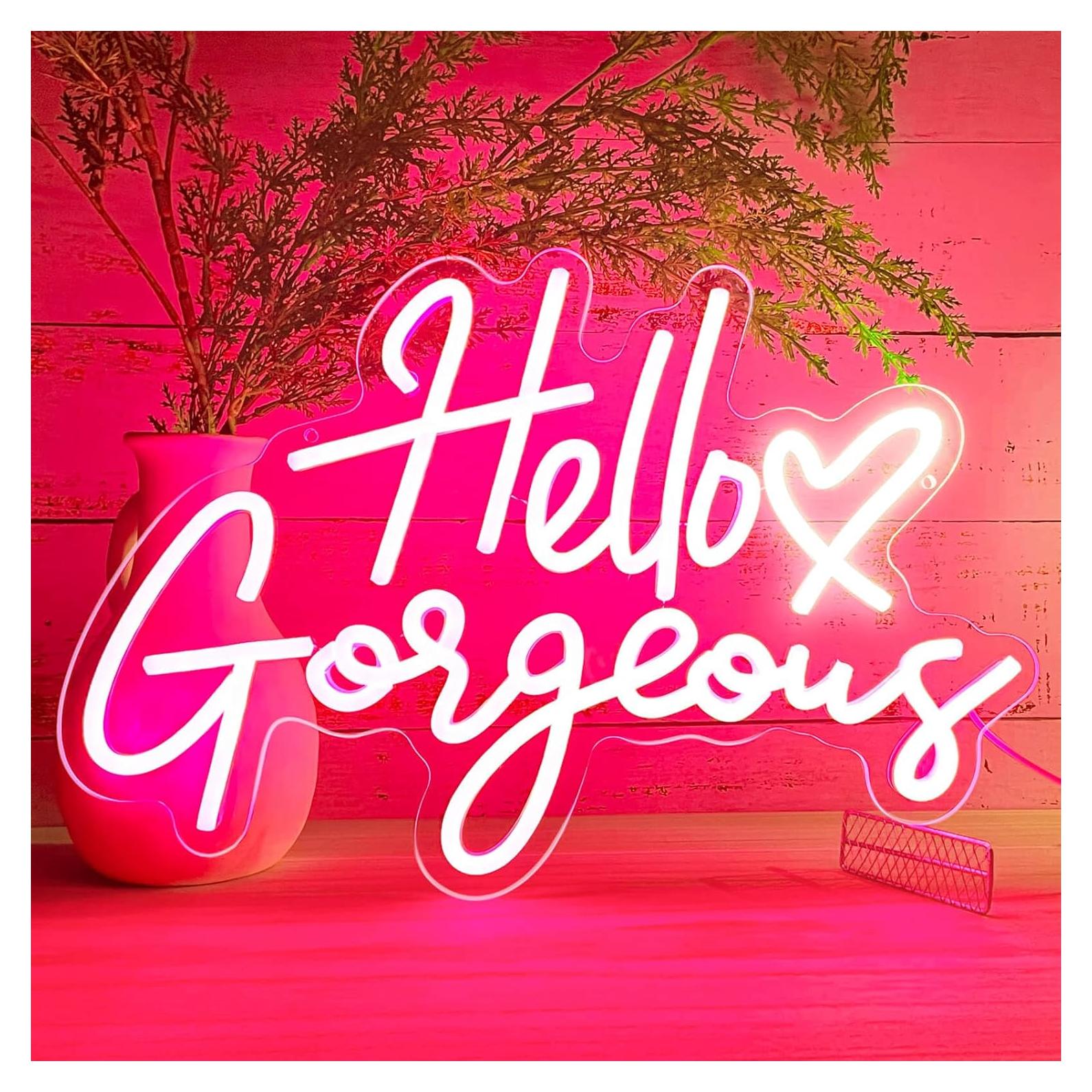 Lámpara LED de Neón Rosa Hola Preciosa KUUNEON 40.64cm
