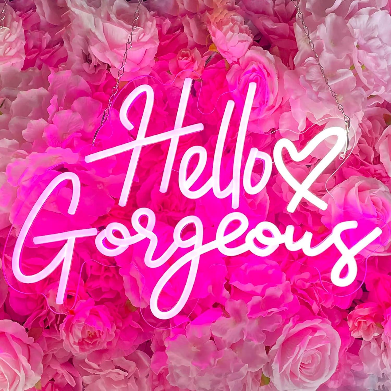 Lámpara LED de Neón Rosa Hola Preciosa KUUNEON 40.64cm