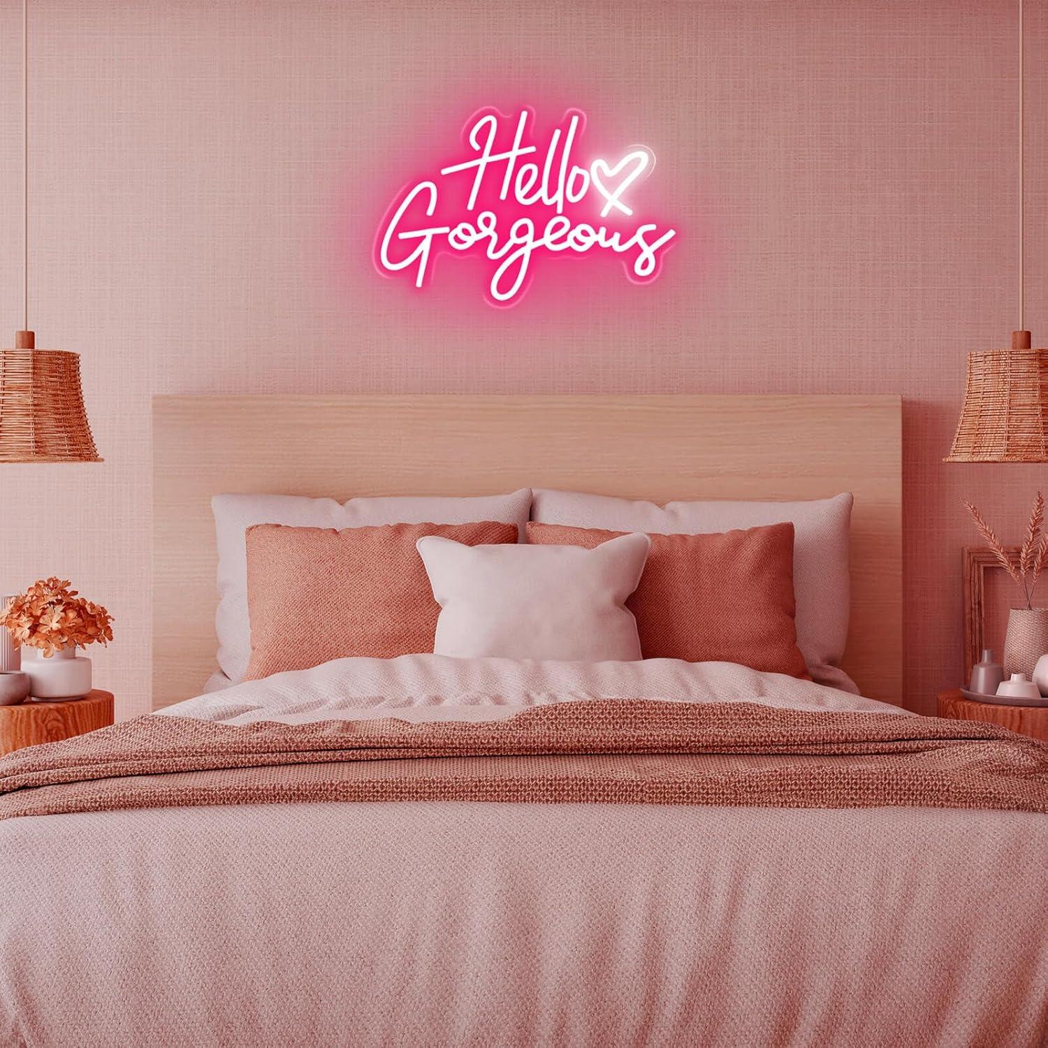 Lámpara LED de Neón Rosa Hola Preciosa KUUNEON 40.64cm