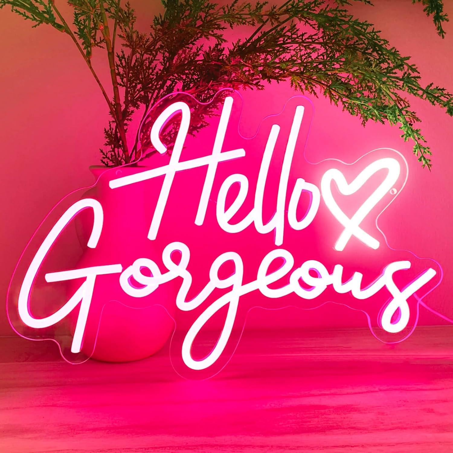 Lámpara LED de Neón Rosa Hola Preciosa KUUNEON 40.64cm