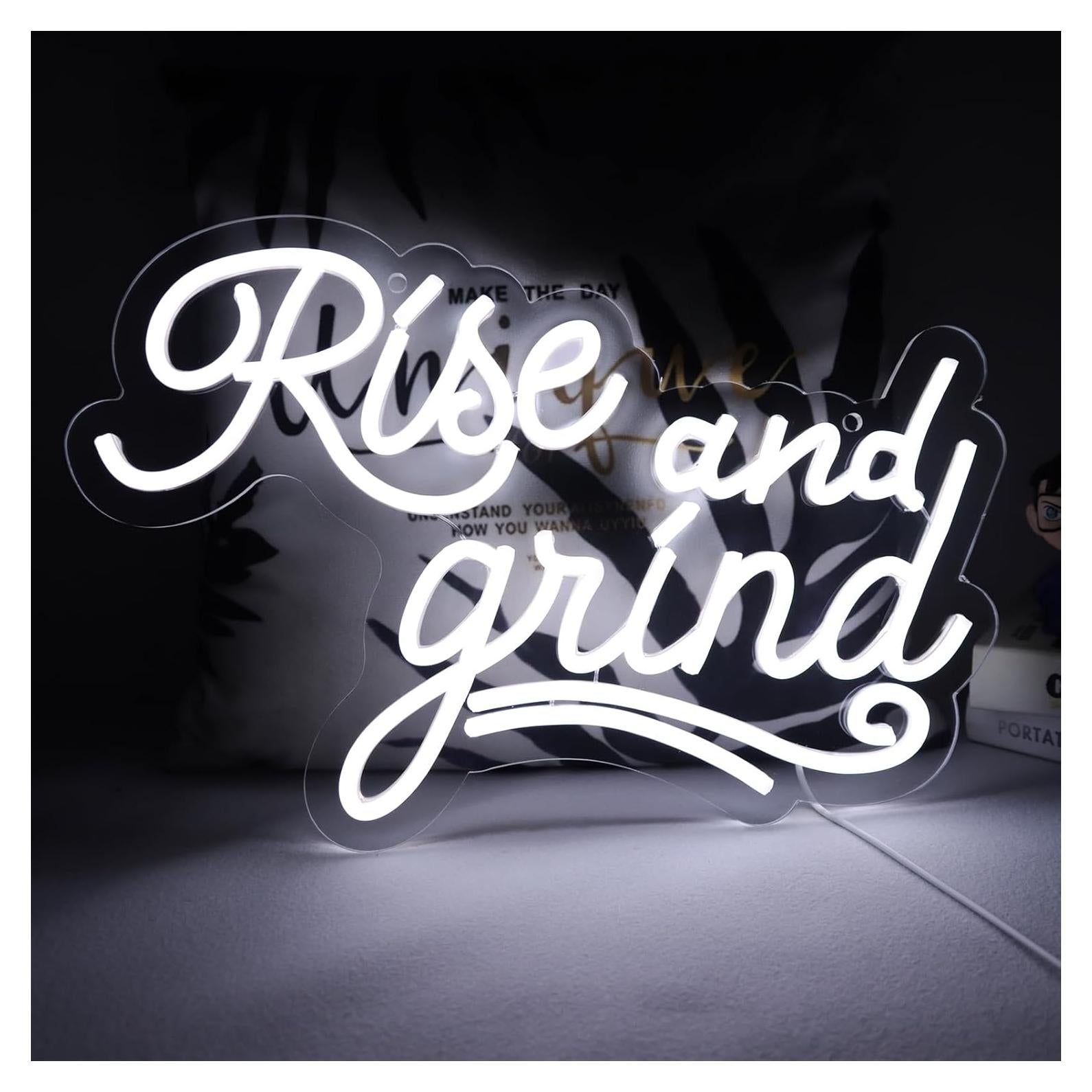 Cartel de Neón JFLLamp Levántate y Muele 22.9x40.9cm LED