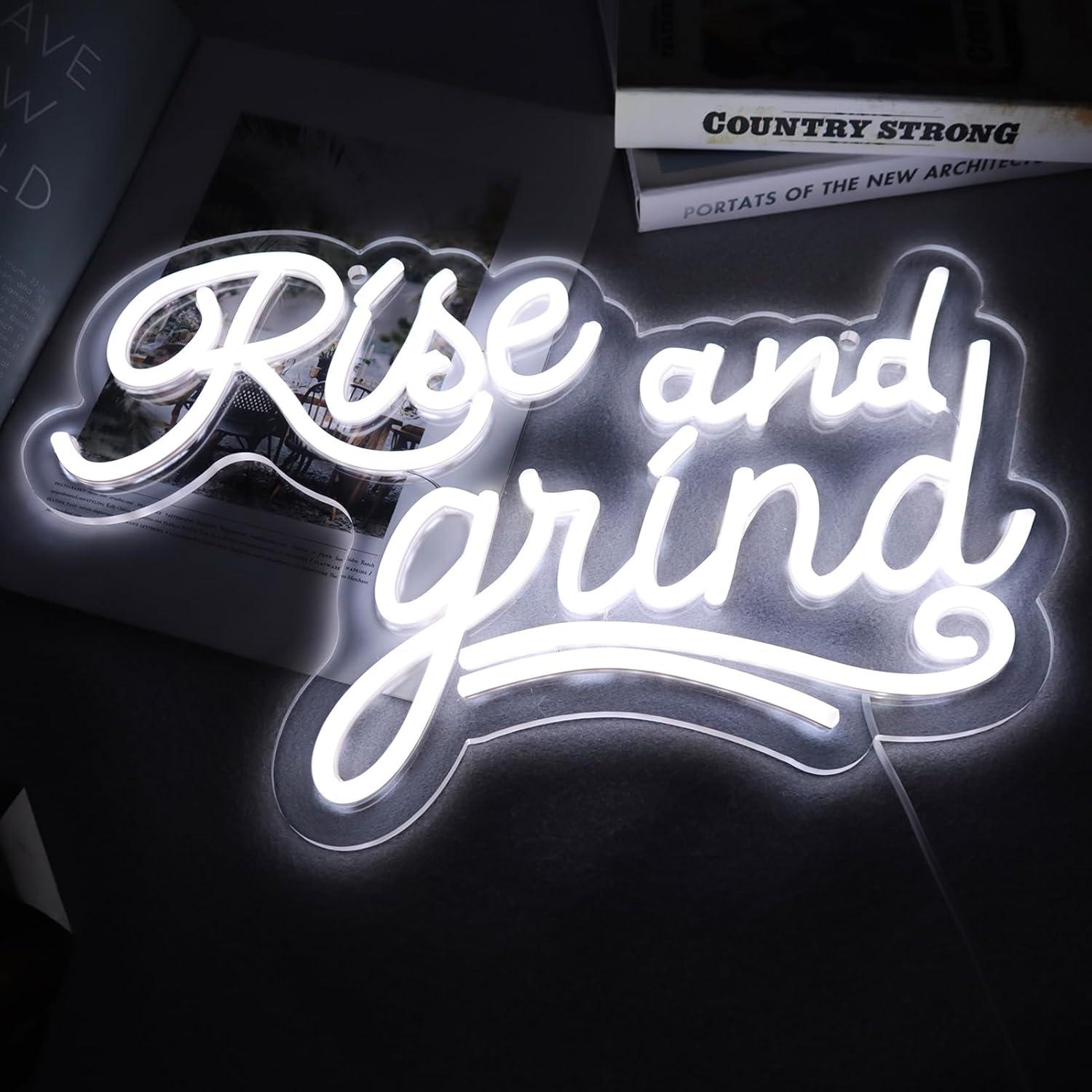 Cartel de Neón JFLLamp Levántate y Muele 22.9x40.9cm LED