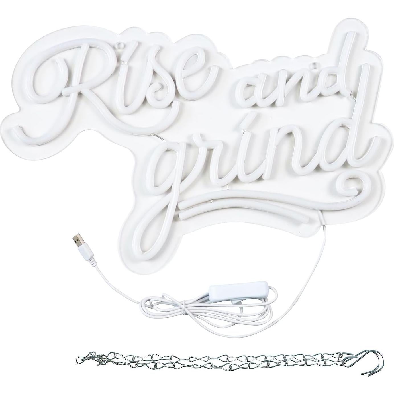 Cartel de Neón JFLLamp Levántate y Muele 22.9x40.9cm LED