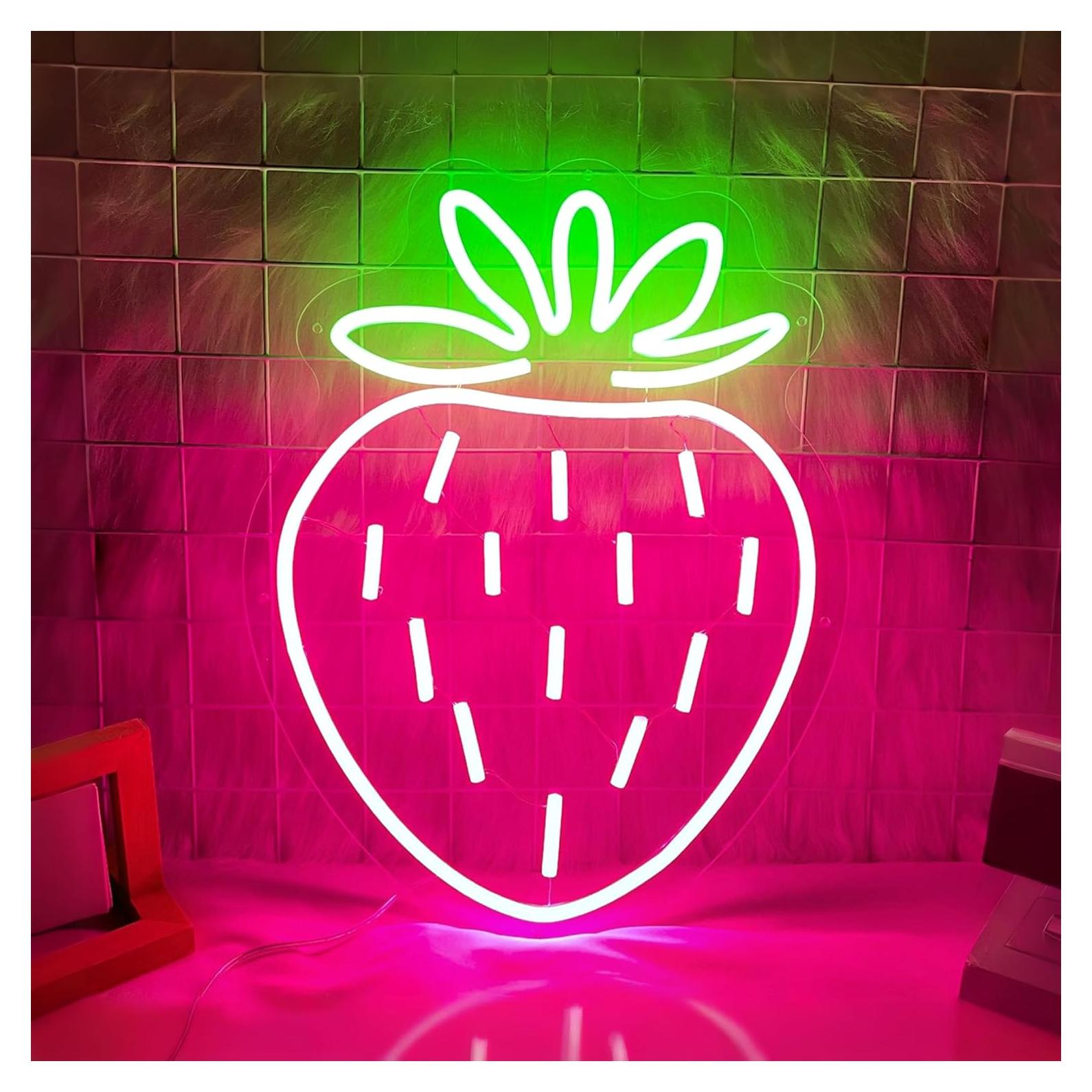 Luz de Neón Fresa DUOLIYBC 35.1x30.5 cm Decorativa