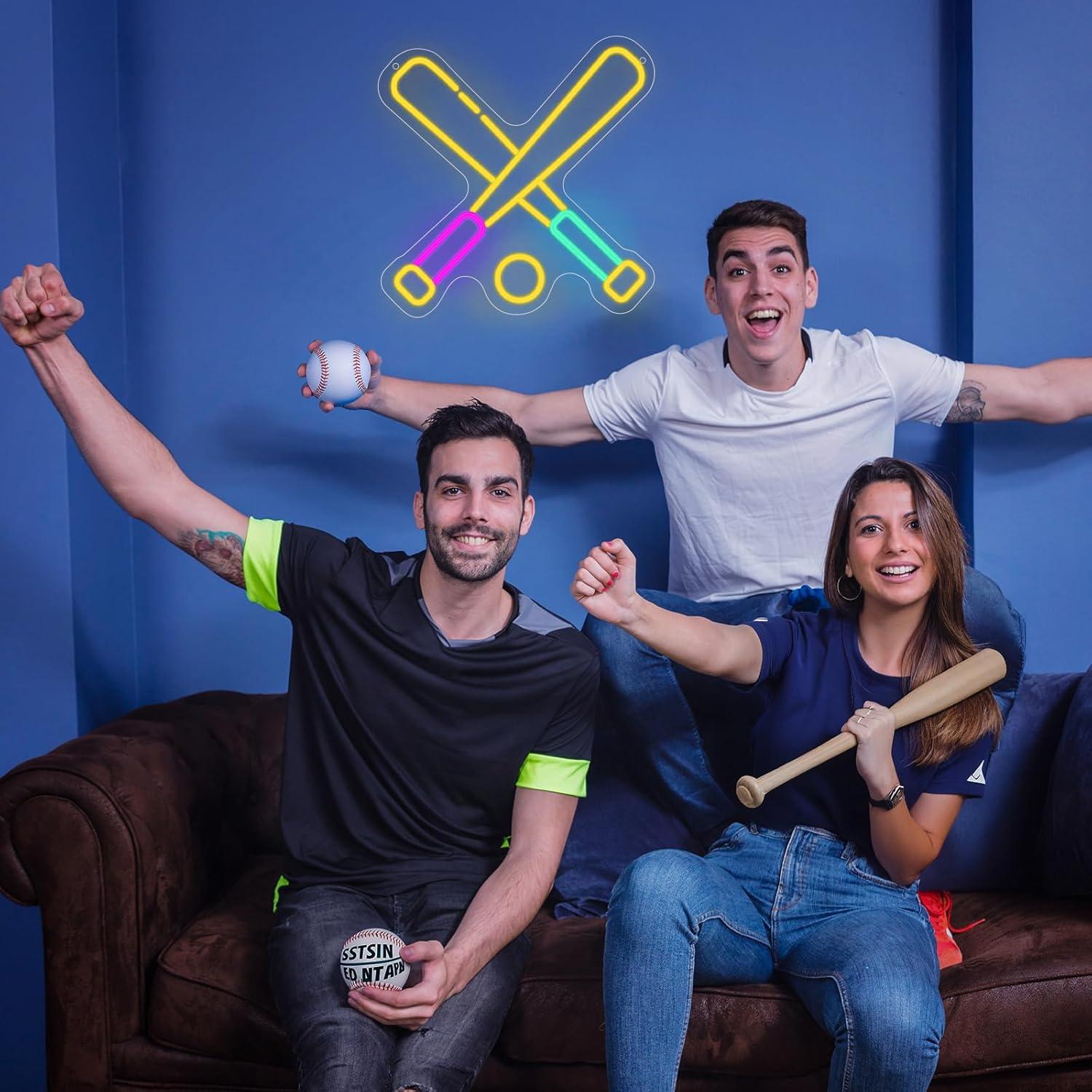 Luz de Neón LED Wootfairy Béisbol 35x35cm Regulable