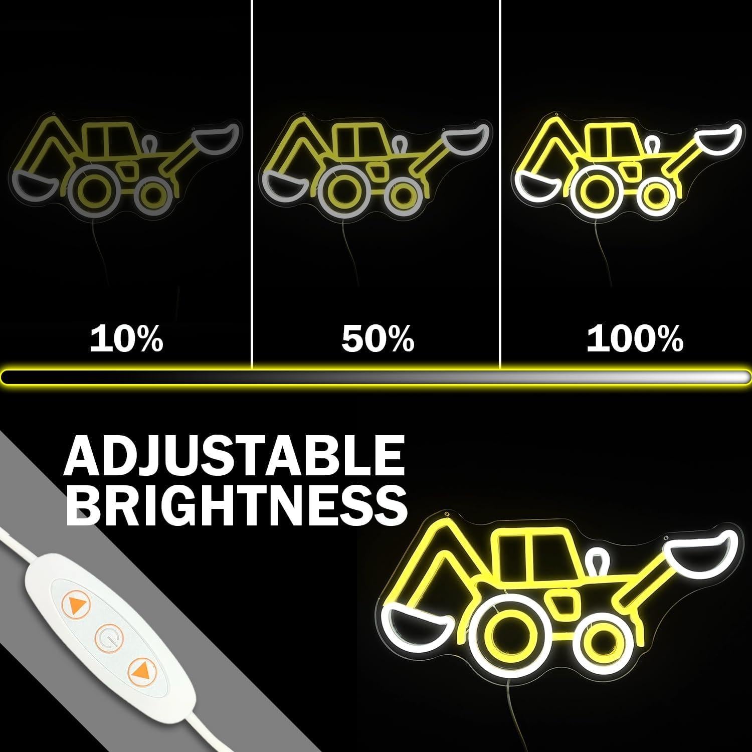 Luz de Neón Excavadora LED Dimmable 30x10 cm para Pared