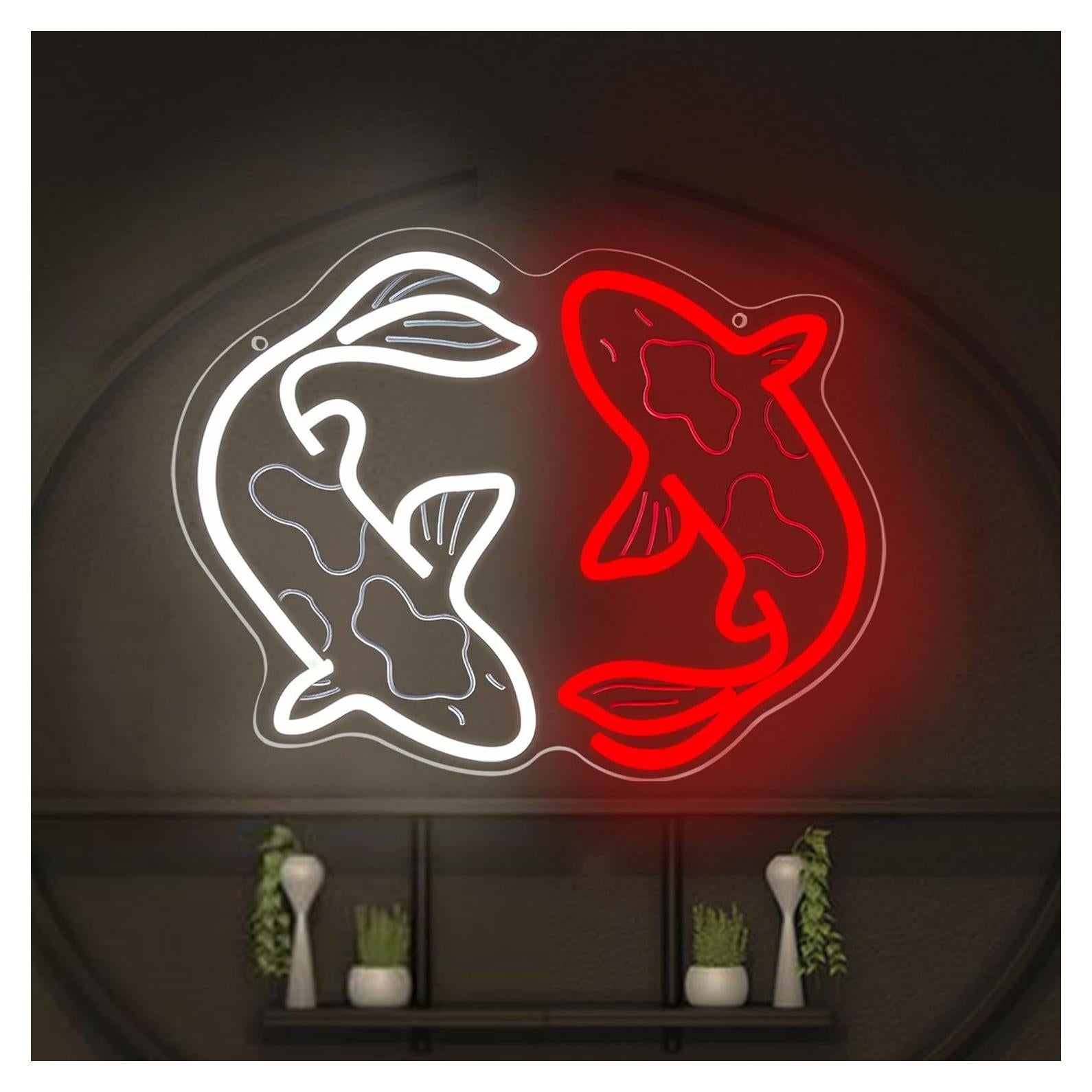 Cartel de Neón Pez Koi Blecode 34x27.7cm Decoración Pared