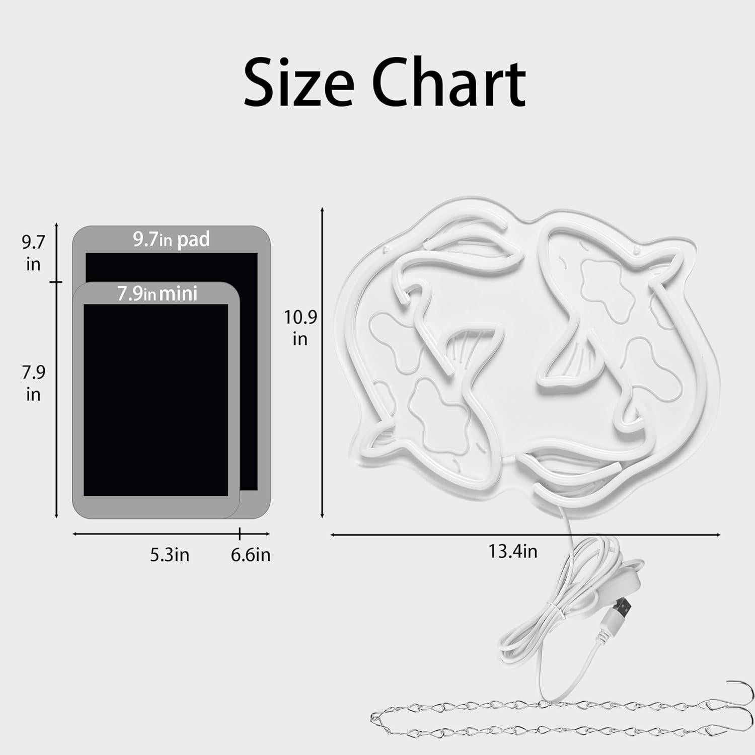 Cartel de Neón Pez Koi Blecode 34x27.7cm Decoración Pared