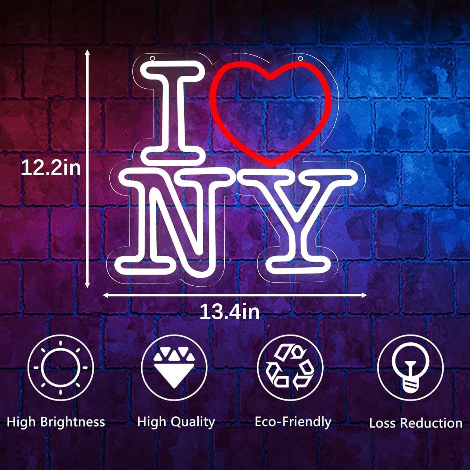 Luz de Neón LED Amor NY para Decoración de Pared 34.3x30.9cm