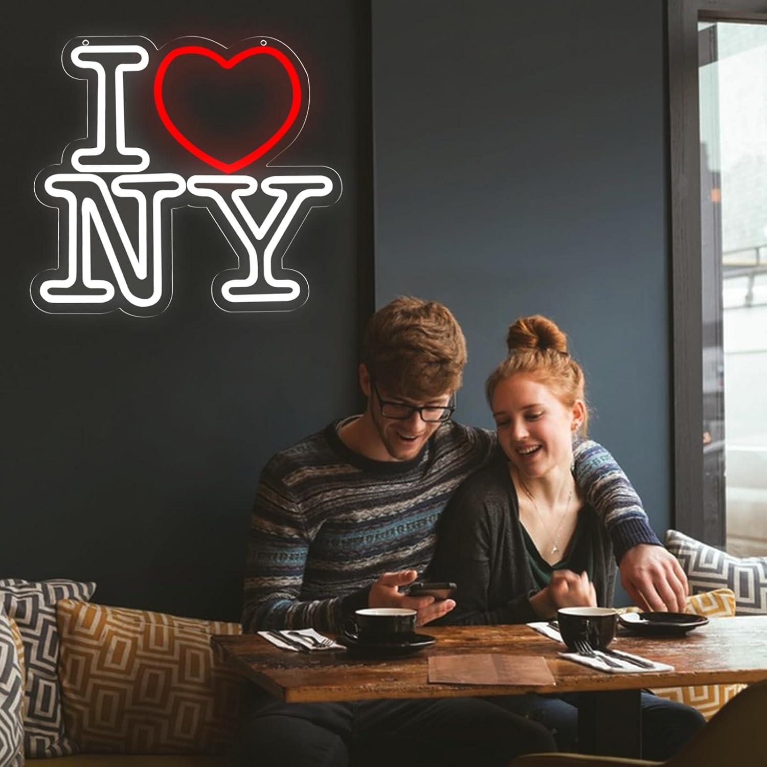 Luz de Neón LED Amor NY para Decoración de Pared 34.3x30.9cm