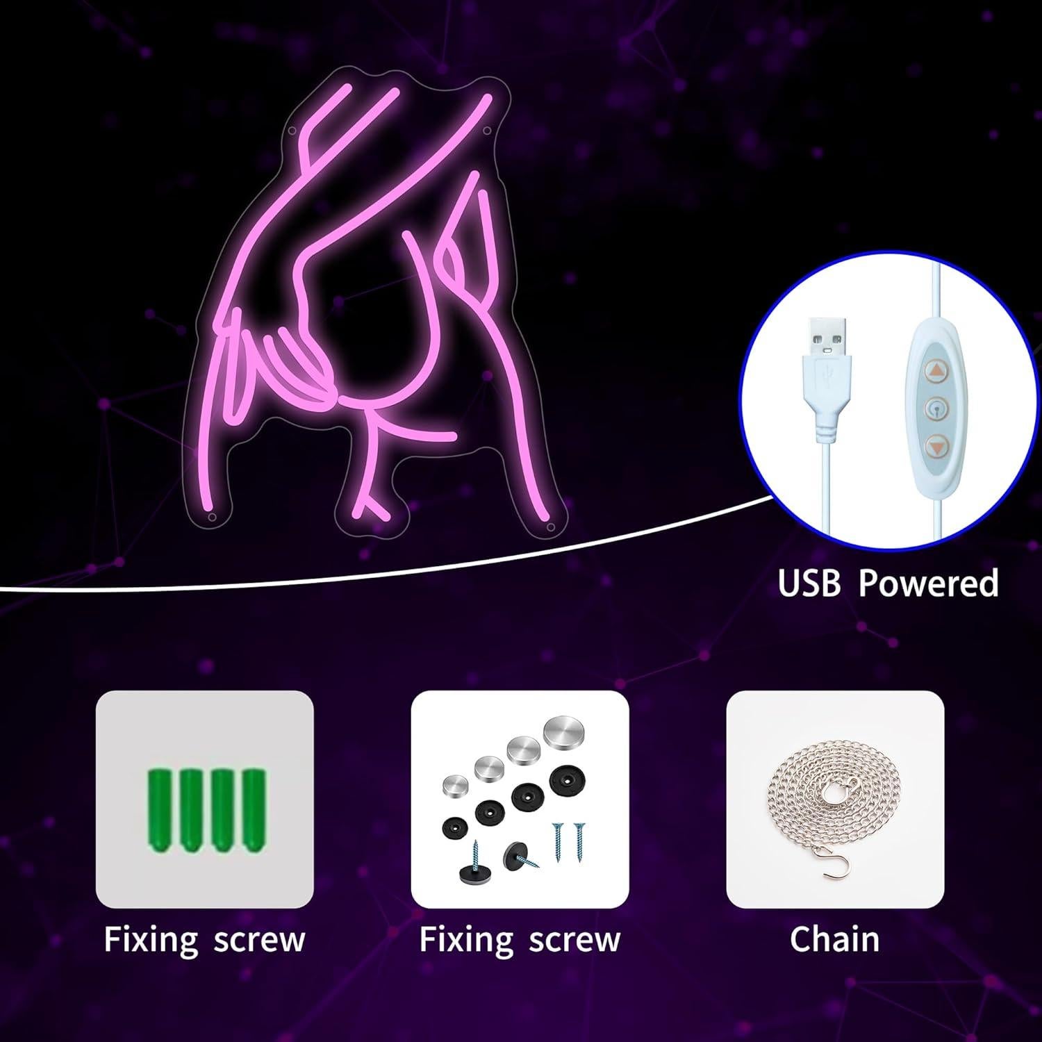 Letrero de Neón LED Moneter Dama 33x41 cm Decoración