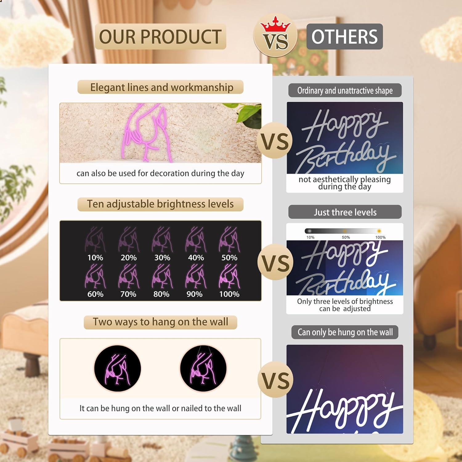 Letrero de Neón LED Moneter Dama 33x41 cm Decoración