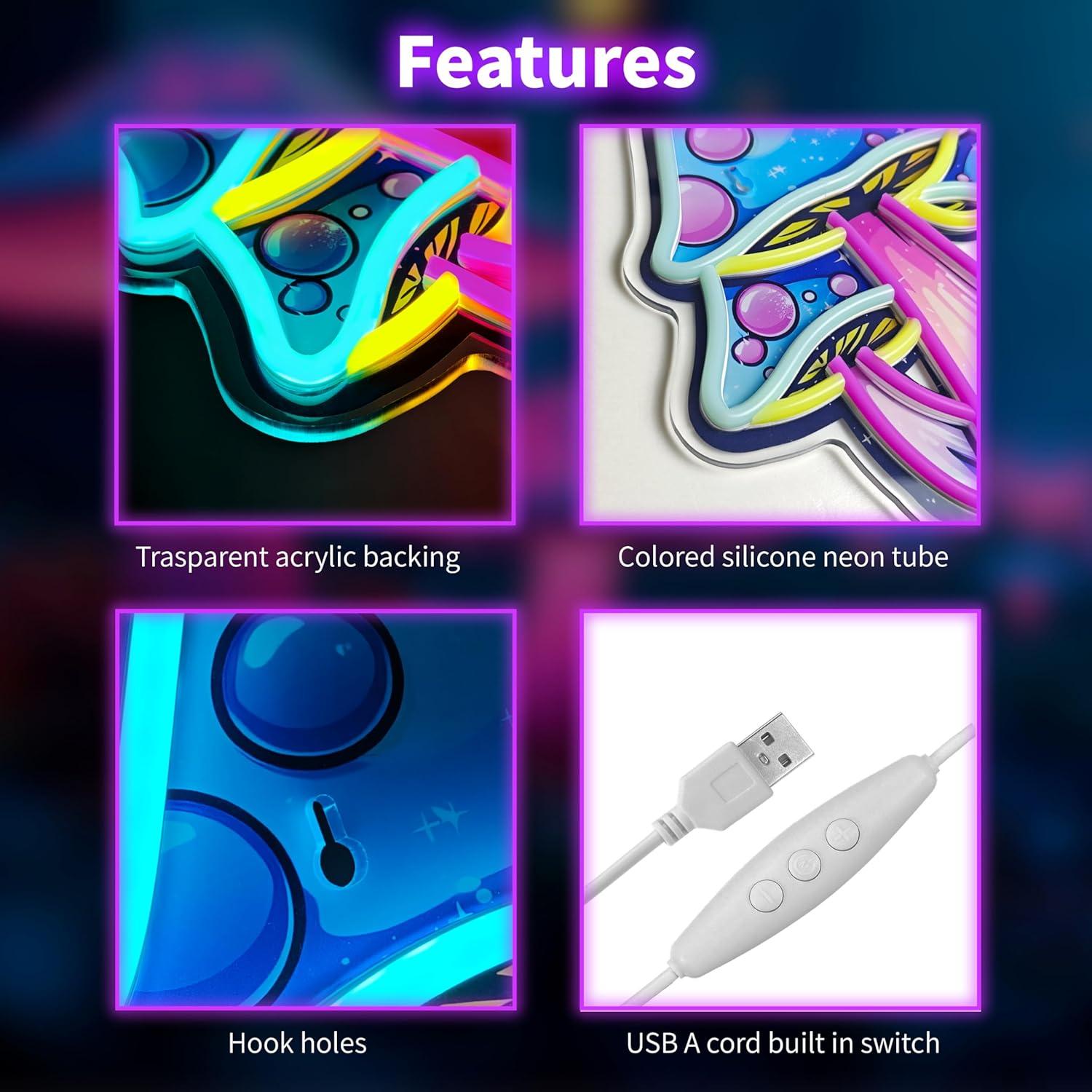 Luz de Neón LED Hongo Regulable JIARODEY 24.9x29.5cm