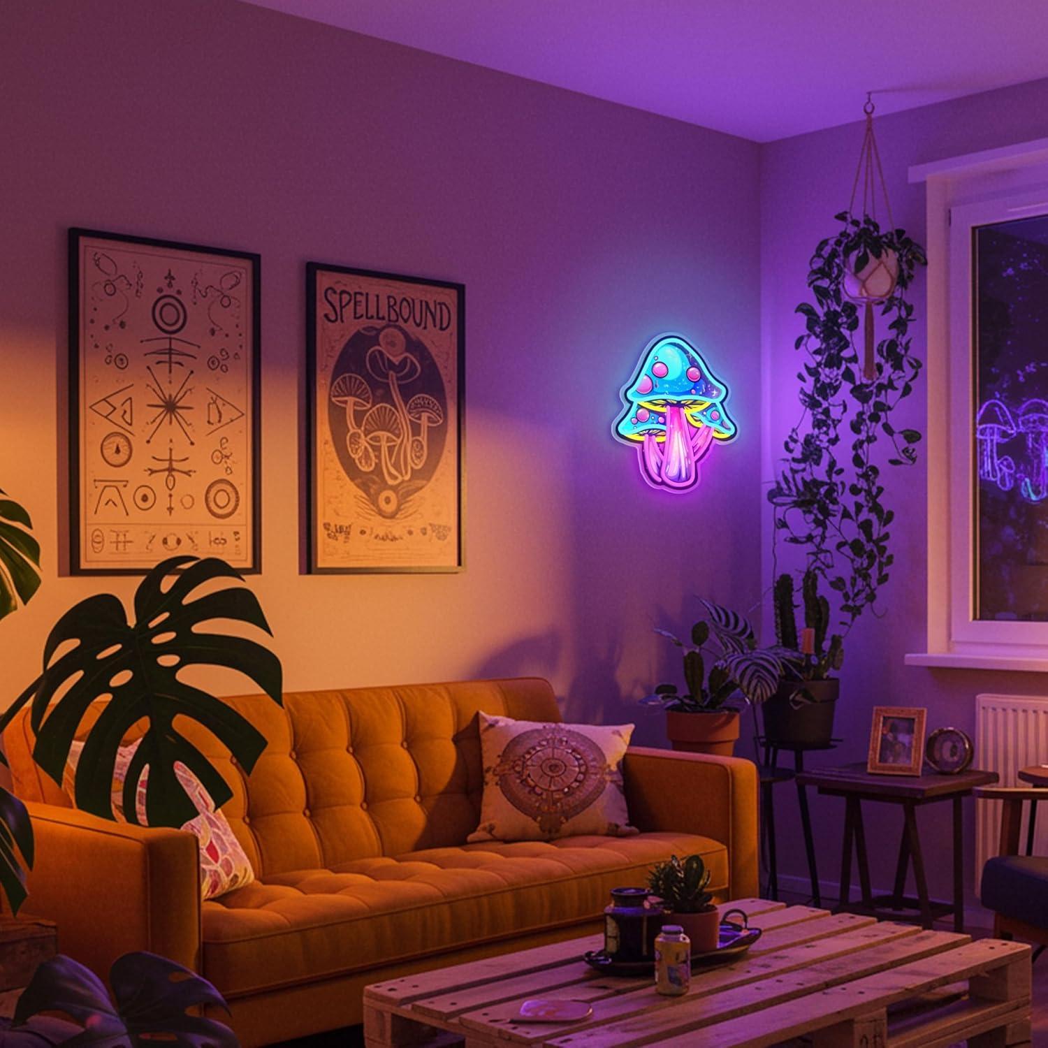 Luz de Neón LED Hongo Regulable JIARODEY 24.9x29.5cm