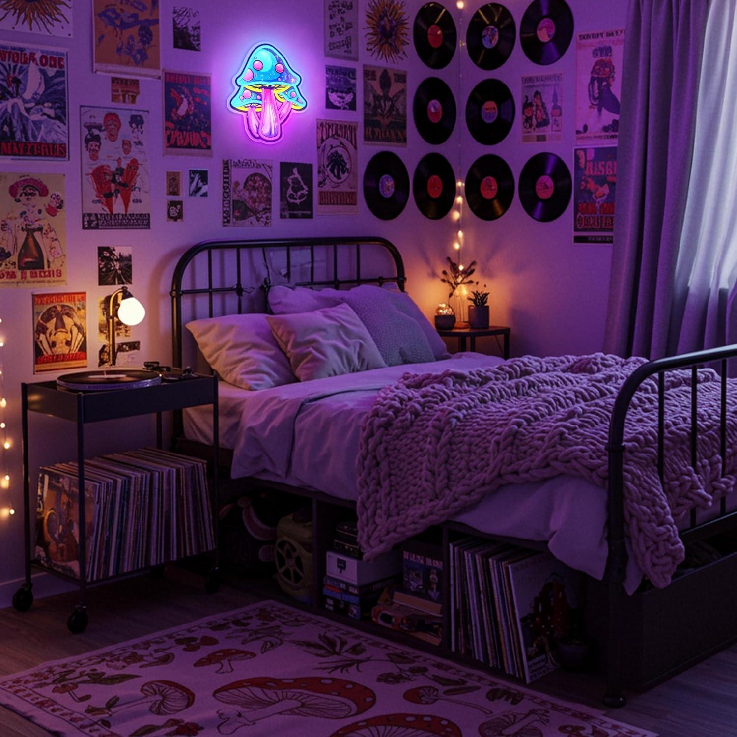 Luz de Neón LED Hongo Regulable JIARODEY 24.9x29.5cm