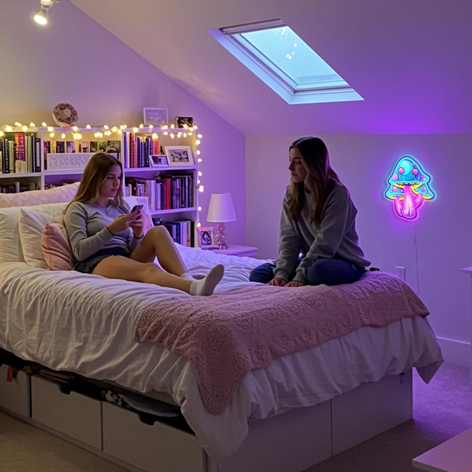 Luz de Neón LED Hongo Regulable JIARODEY 24.9x29.5cm