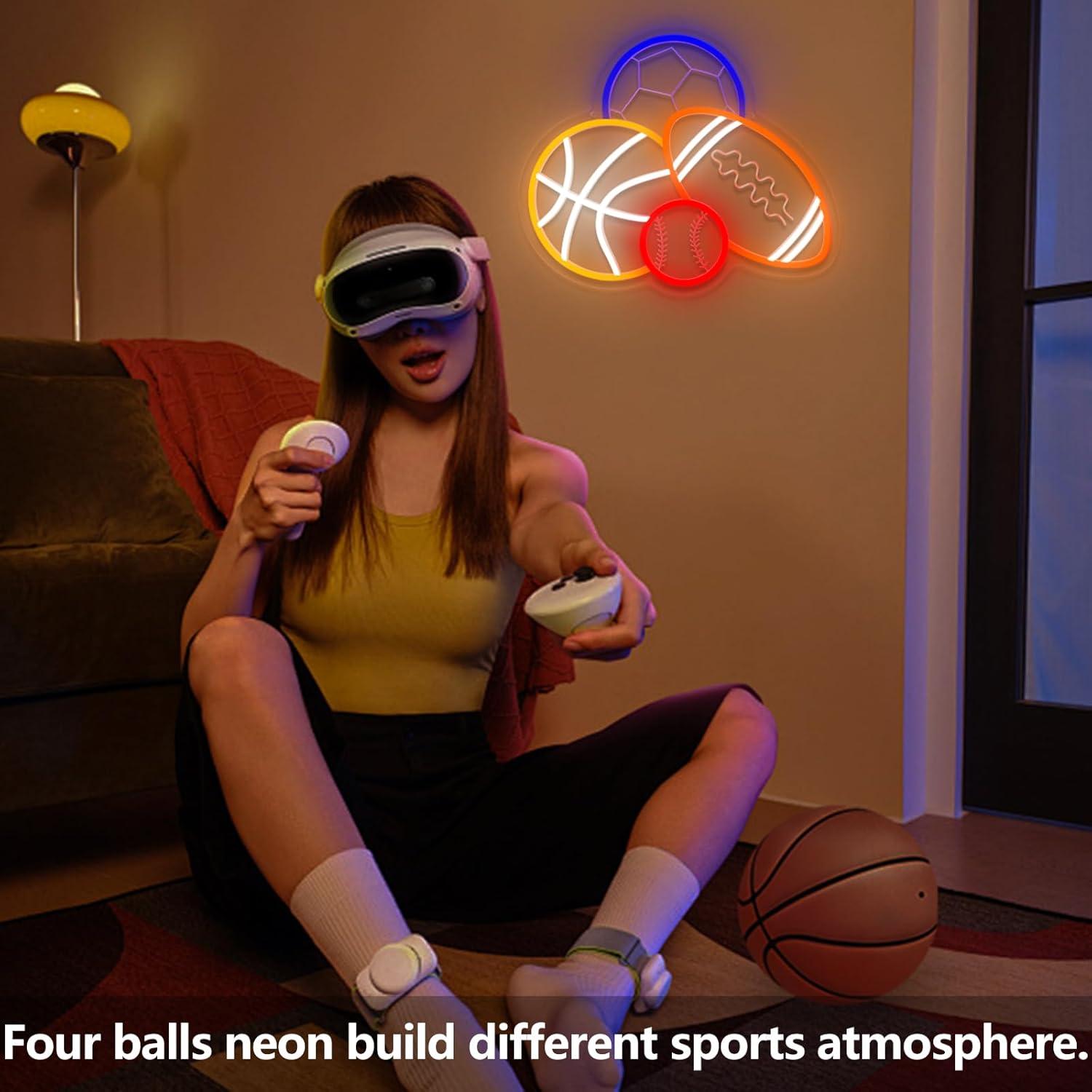 Señal Neón Temática Deportiva WHHD 40x33cm LED Ajustable