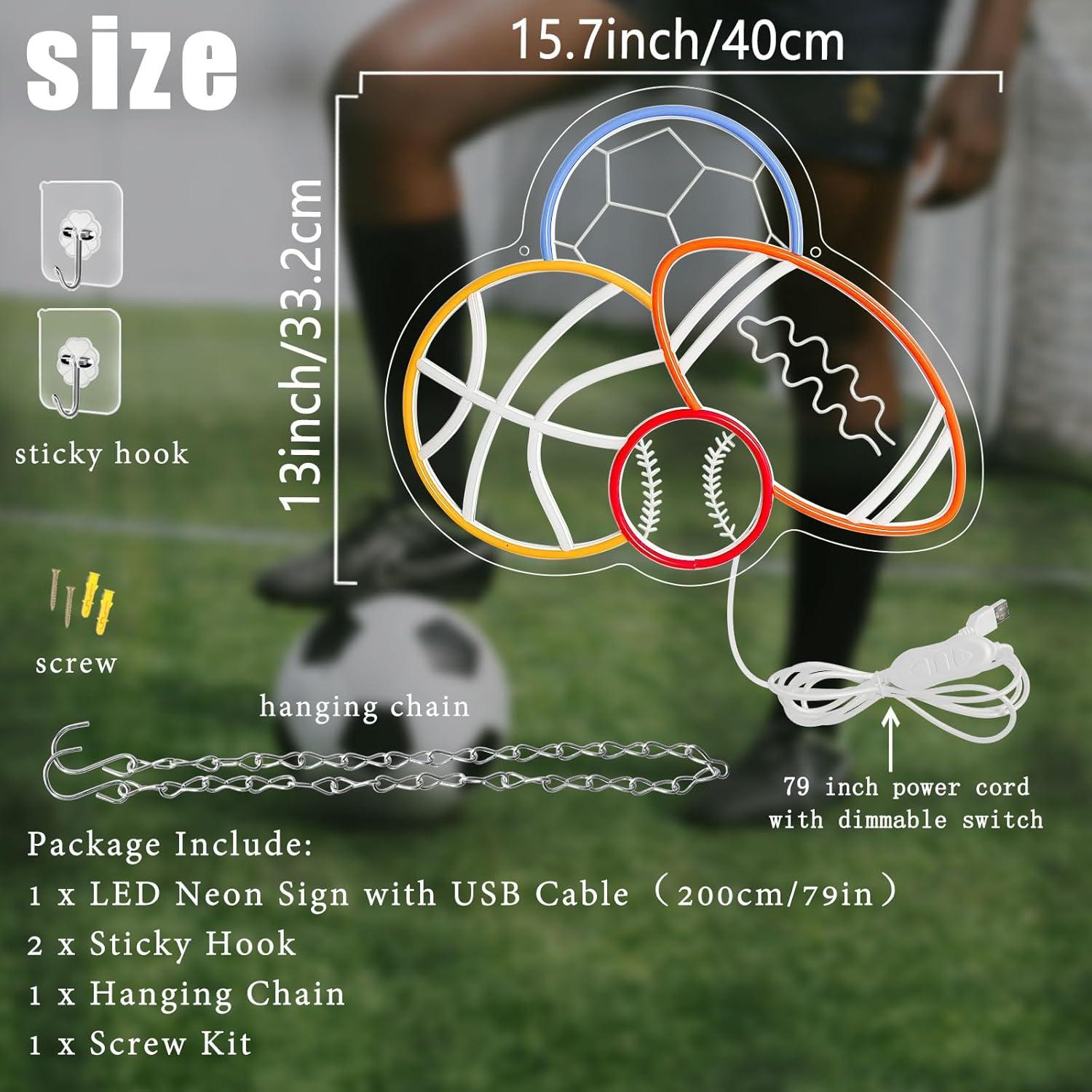 Señal Neón Temática Deportiva WHHD 40x33cm LED Ajustable