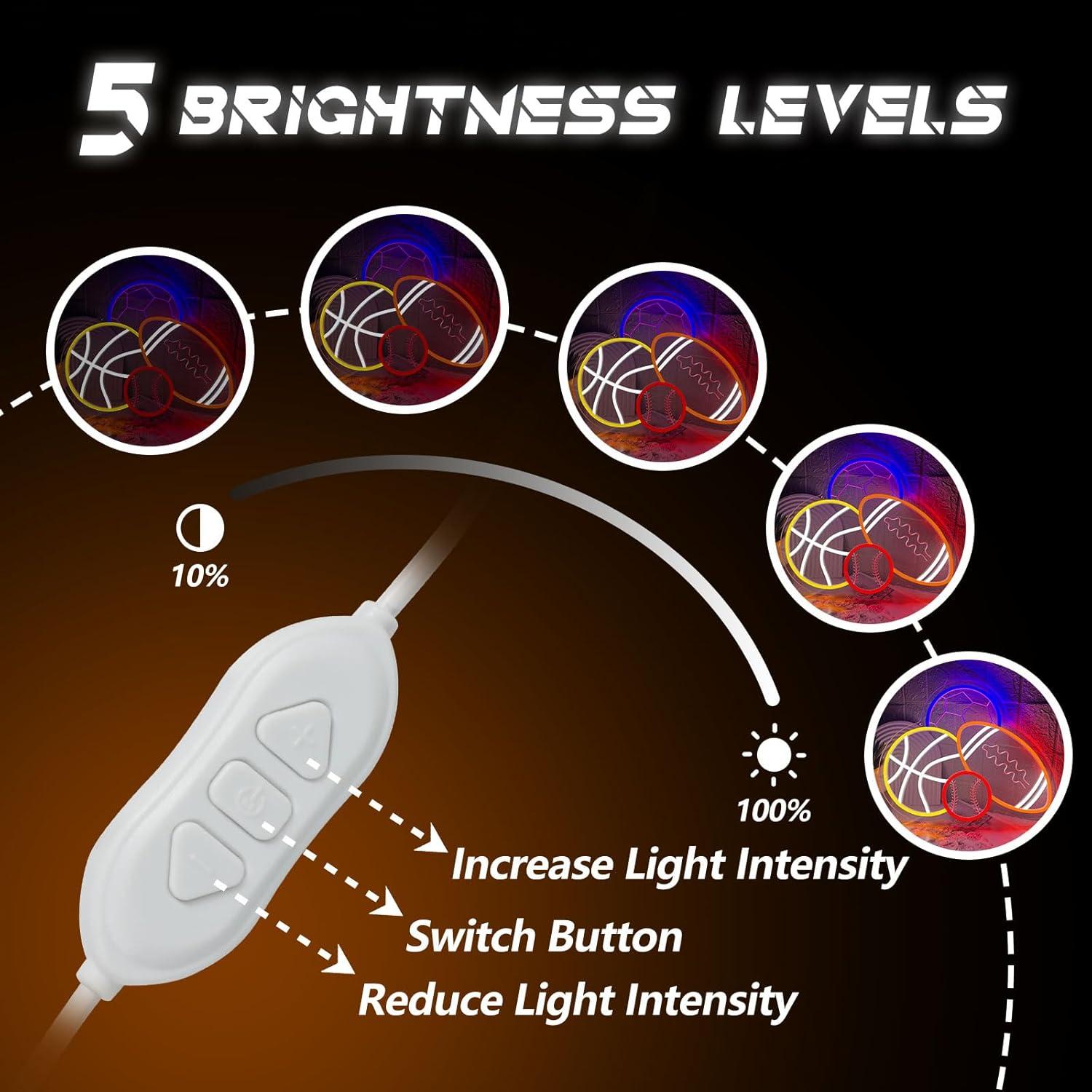 Señal Neón Temática Deportiva WHHD 40x33cm LED Ajustable