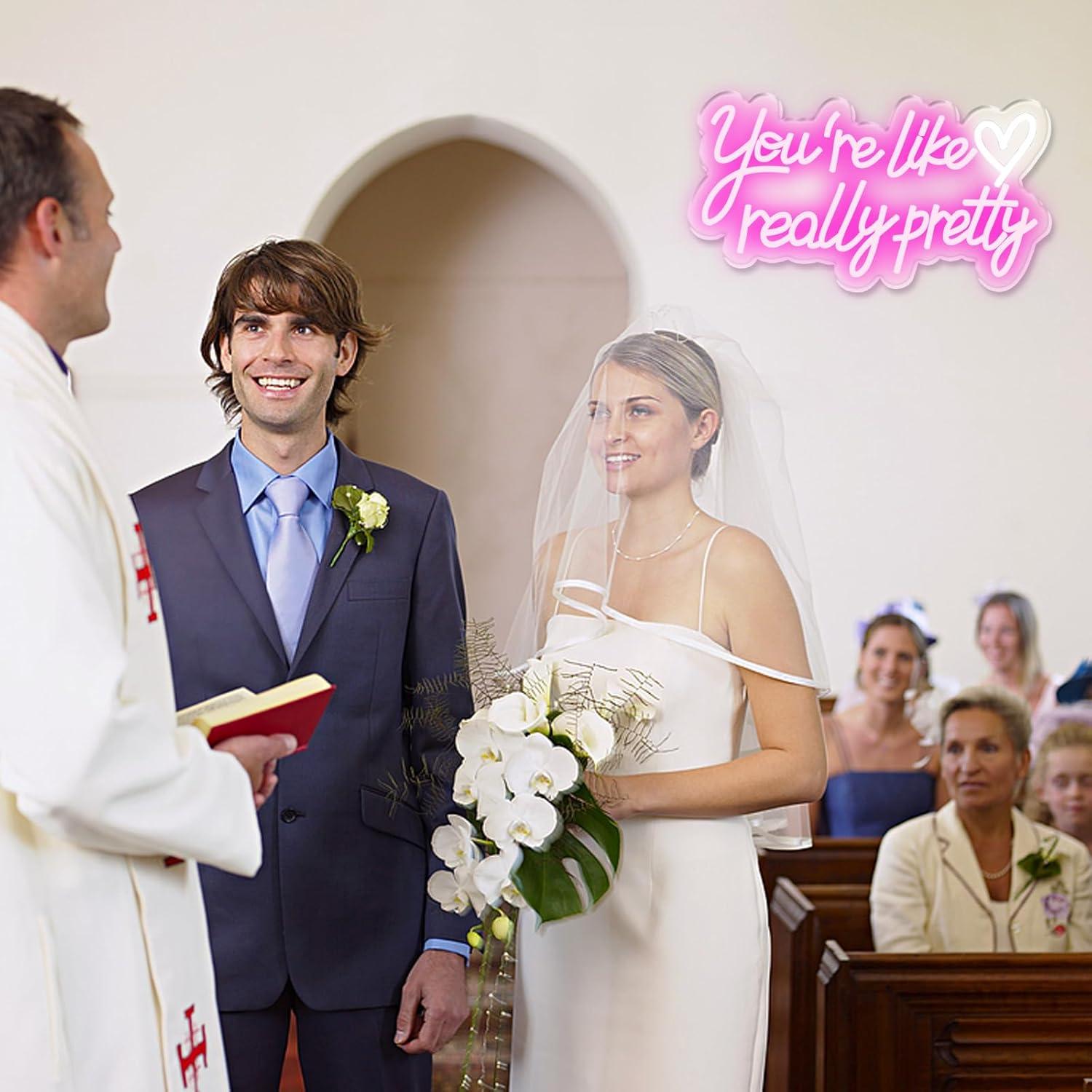 Señal de Neón LED Rosa Eres Como Realmente Bonita 42x22cm