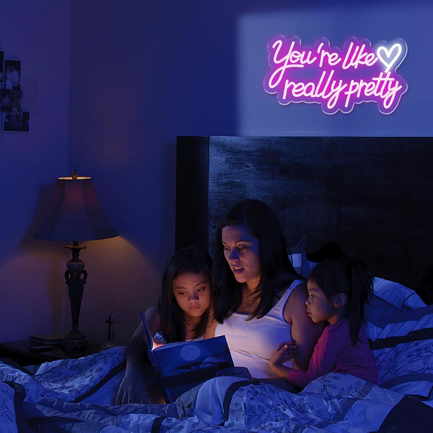 Señal de Neón LED Rosa Eres Como Realmente Bonita 42x22cm