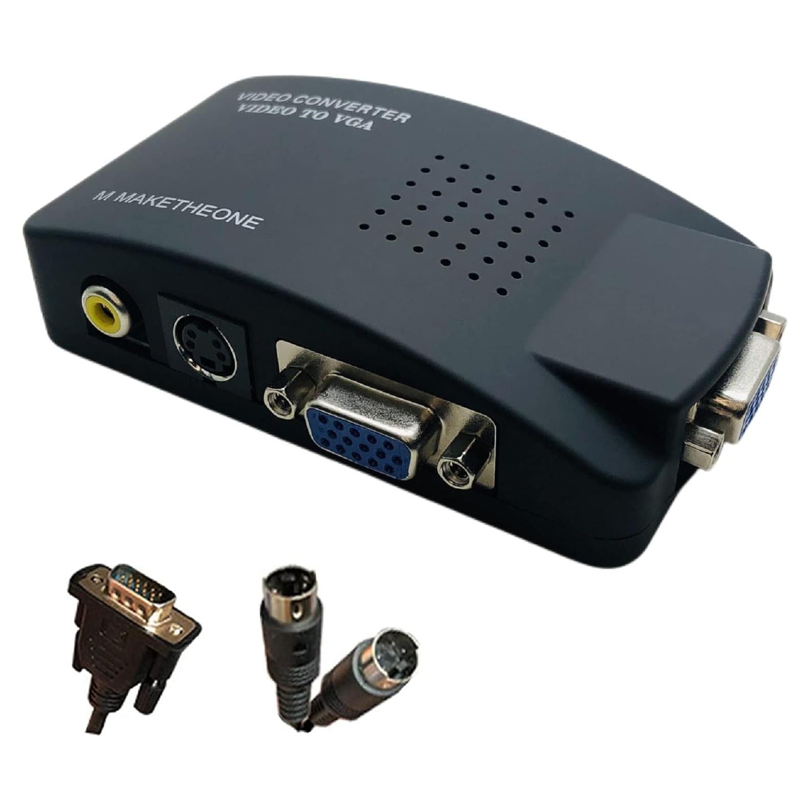 Adaptador RCA a VGA M MAKETHEONE - Convertidor AV a VGA