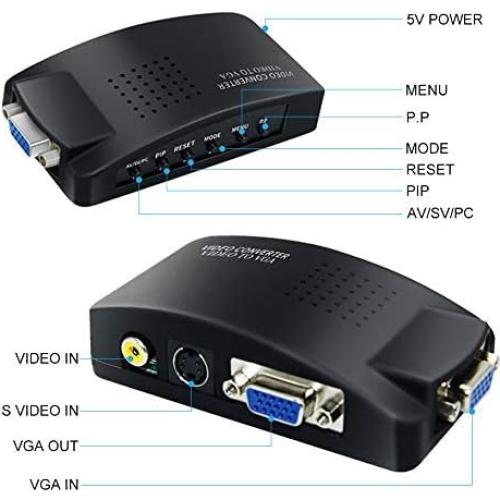 Adaptador RCA a VGA M MAKETHEONE - Convertidor AV a VGA