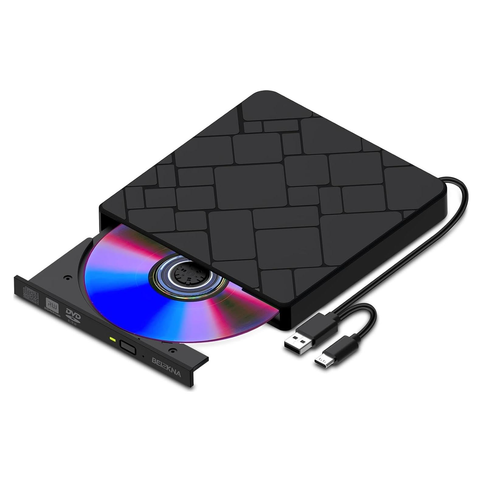 Unidad Externa CD/DVD Beizkna USB 3.0 Tipo-C 0.38 kg