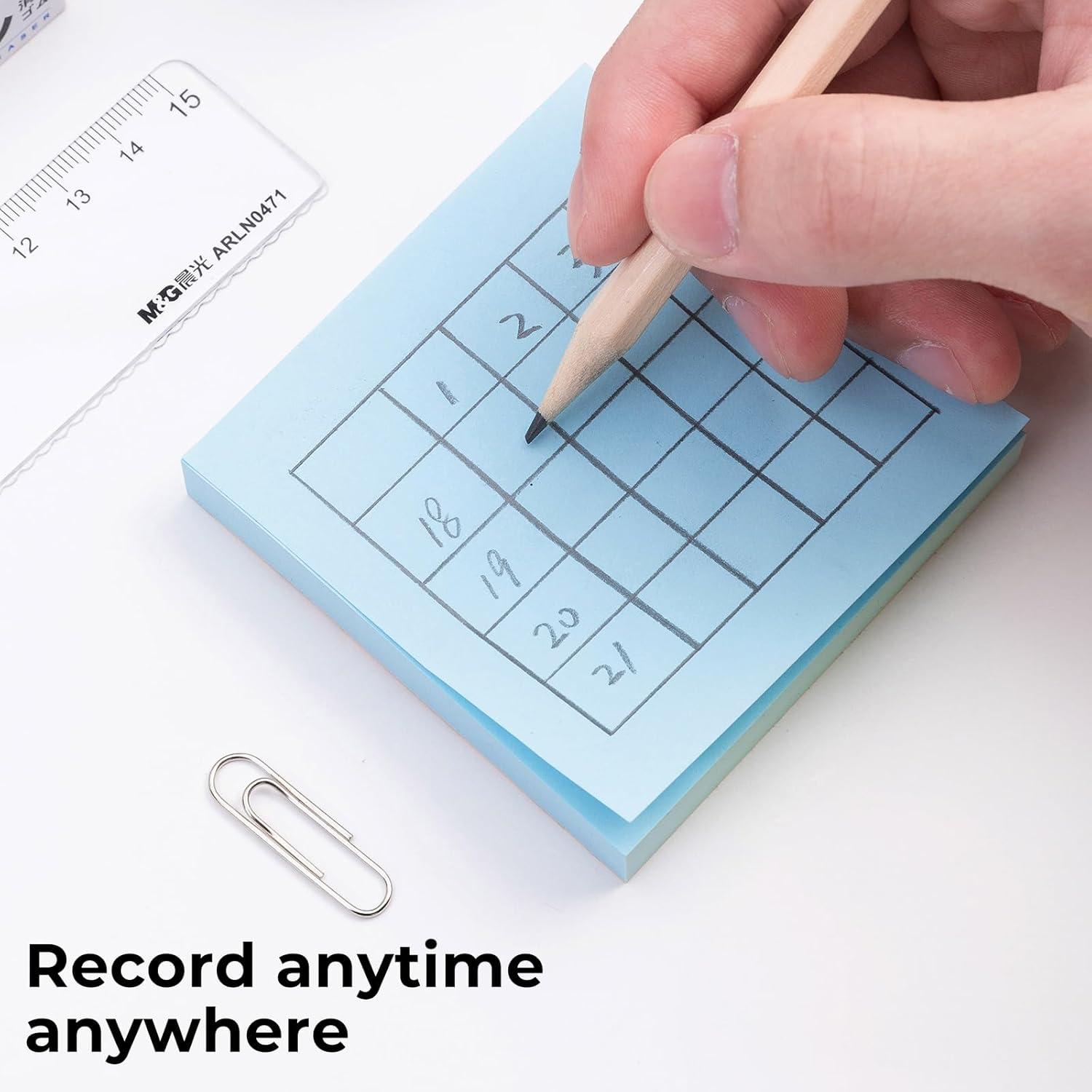 Notas Adhesivas M&G 7.62x7.62 cm, 400 Hojas, 4 Colores Brillantes