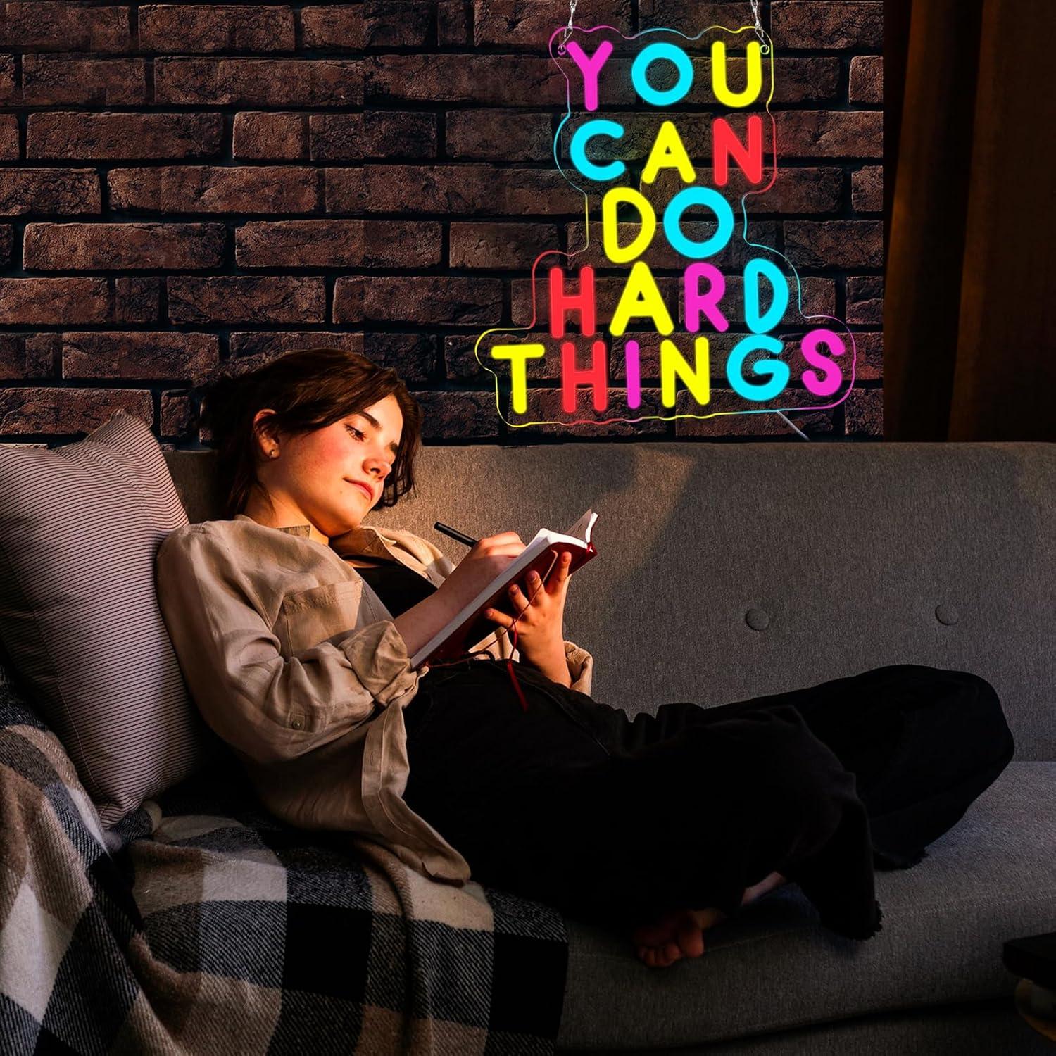 Luz Neón Dimmable WittyRhE 'Puedes Hacer Cosas Difíciles' 31.9x30.9cm