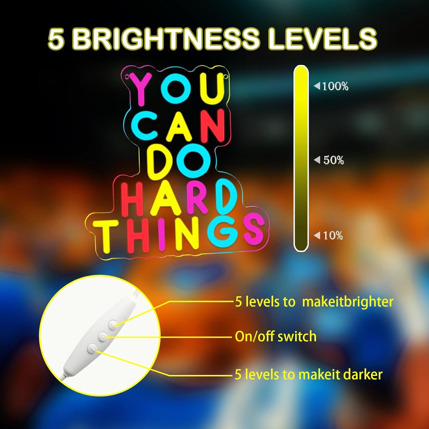 Luz Neón Dimmable WittyRhE 'Puedes Hacer Cosas Difíciles' 31.9x30.9cm