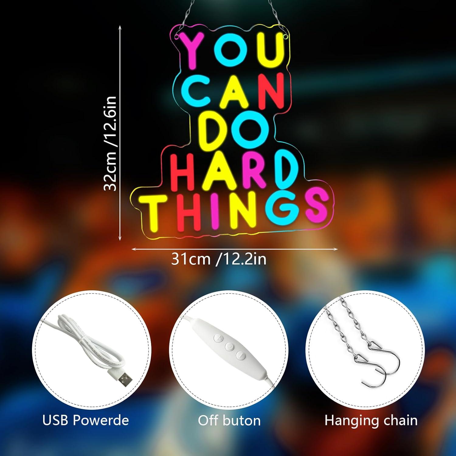 Luz Neón Dimmable WittyRhE 'Puedes Hacer Cosas Difíciles' 31.9x30.9cm