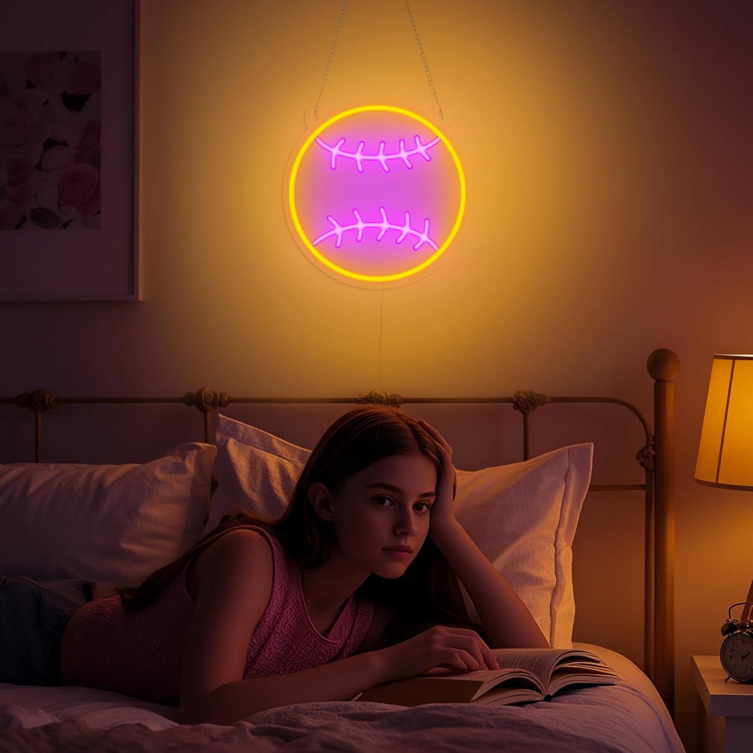 Luz de Neón LED Softball OkiyiD 40.96x29.97 cm USB