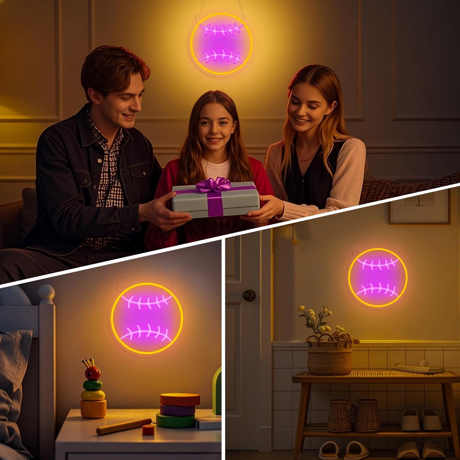 Luz de Neón LED Softball OkiyiD 40.96x29.97 cm USB