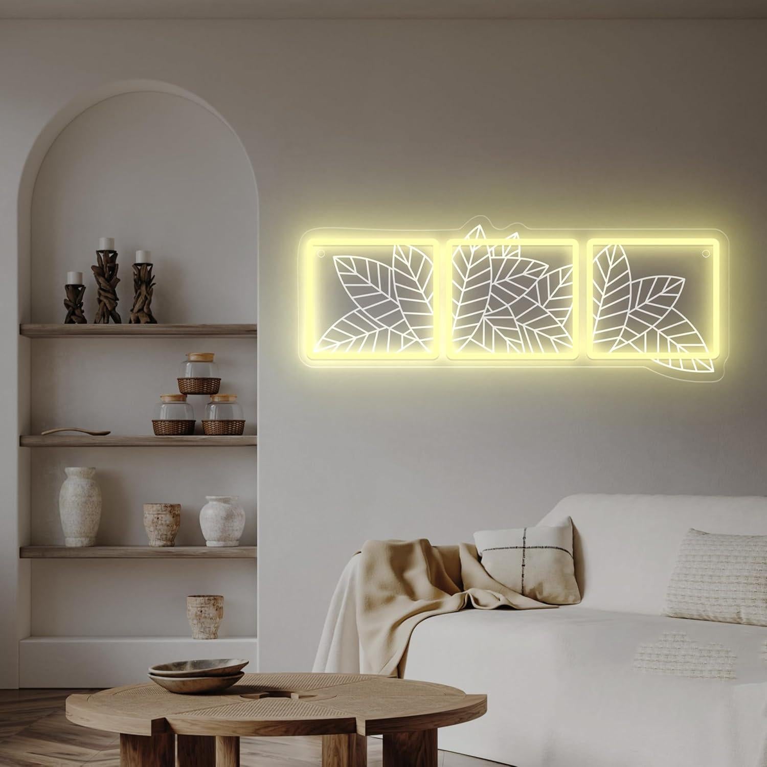 Luz de Neón Hoja de Macramé Artlast 43.7x16.9cm LED USB